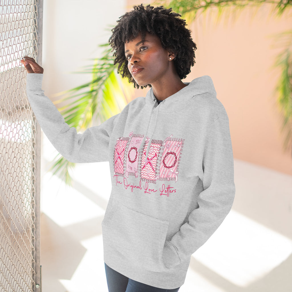 Hoodie  Pink XOXO Three Panel Love Letters Fleece Hoodie