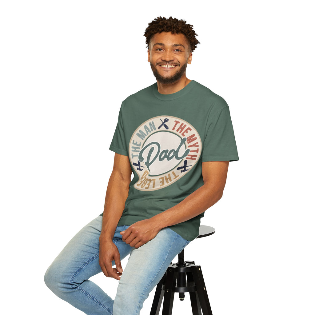 Dad Retro Badge T-Shirt — “Dad: The Man, The Myth, The Legend” Father’s Day Tee