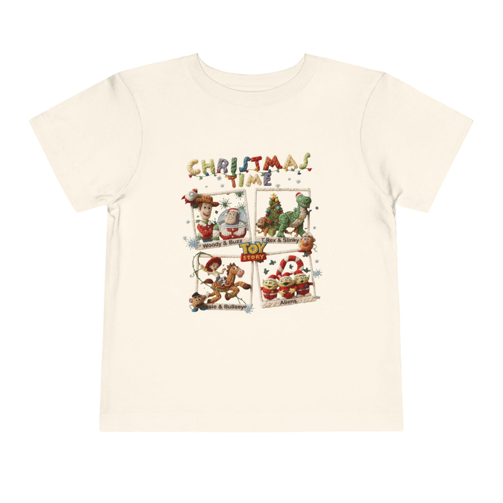 Christmas Time Toddler Tee  Cute Holiday Toy & Santa Print