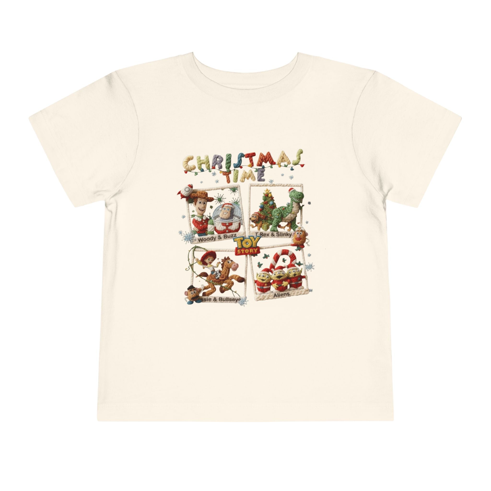 Christmas Time Toddler Tee  Cute Holiday Toy & Santa Print