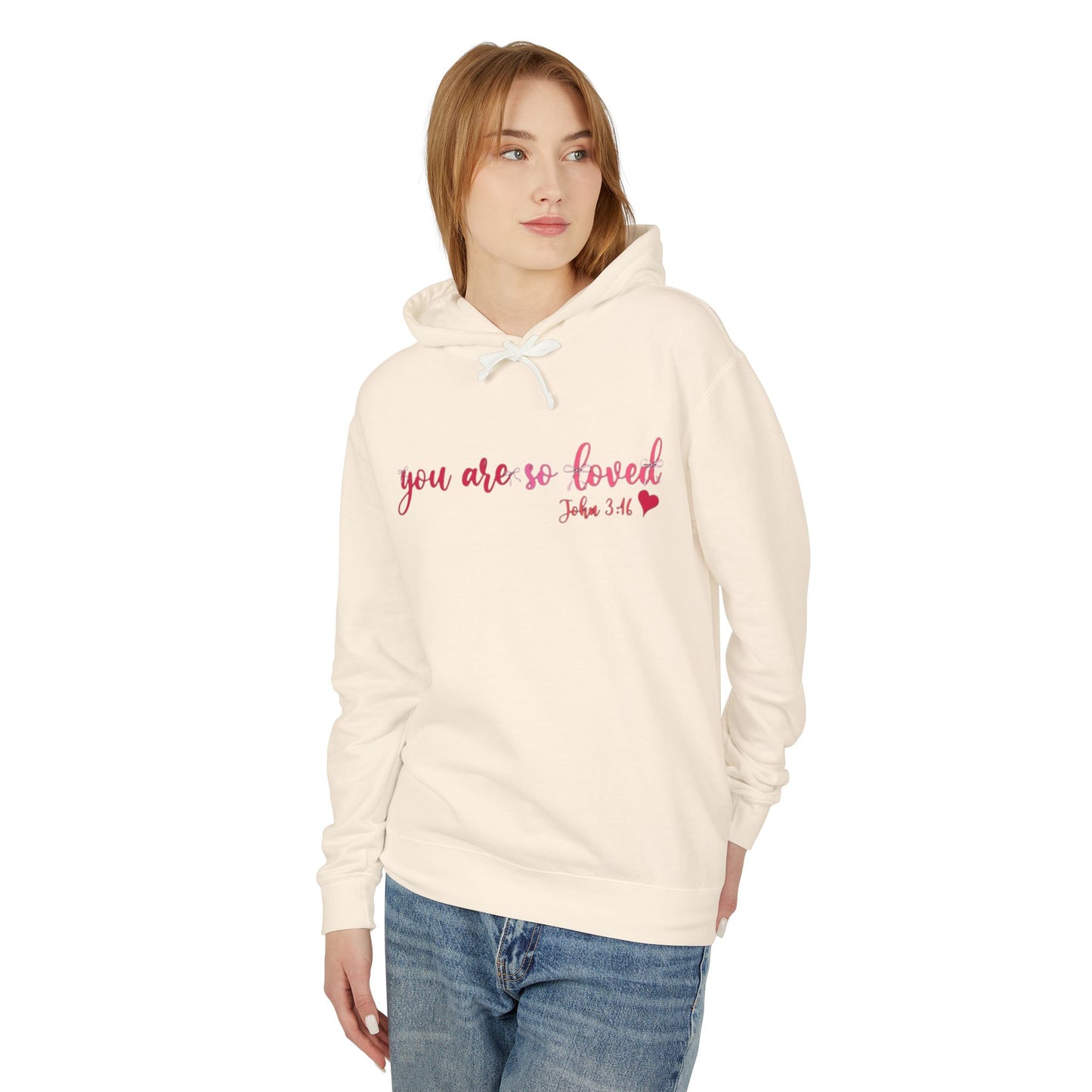 Mama Hoodie "You Are So Loved" — Christian Mama Lightweight Hooded Sweatshirt