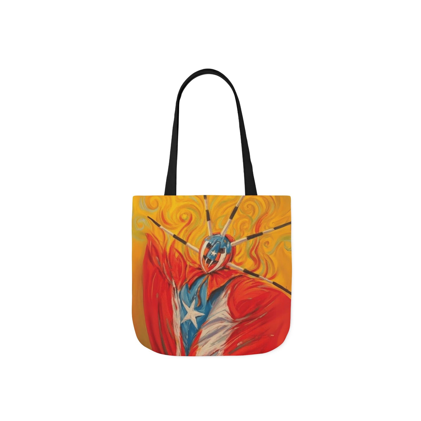 Tropical Love: Tote Bags with Puerto Rican Designs" Puerto Rico Vibrant  Tote Bag, 5-Color Straps