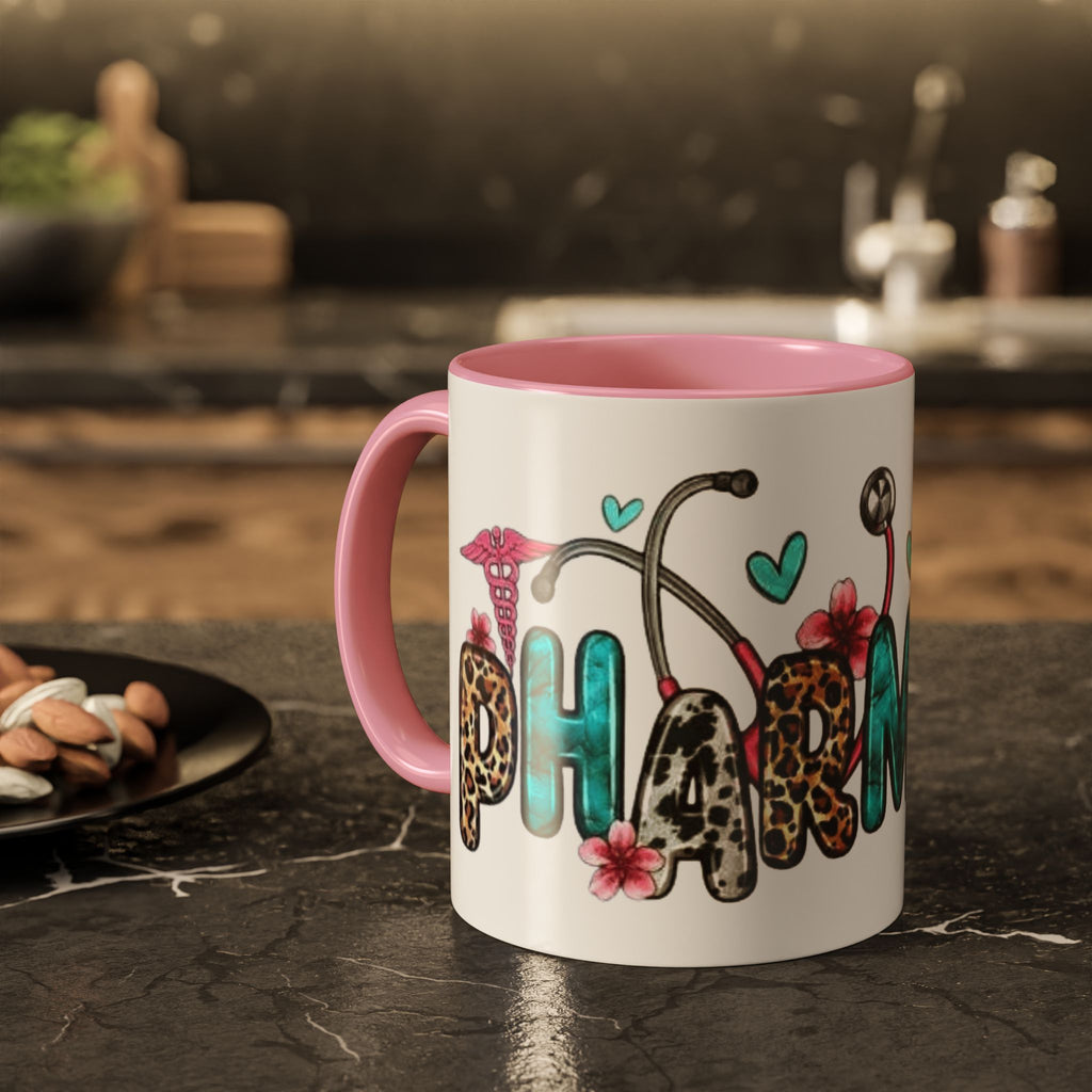 Pharmacy Nurse Coffee Mug — Cute Leopard & Teal Medical Design (11oz/15oz)Christmas mug for all healthcare heroes