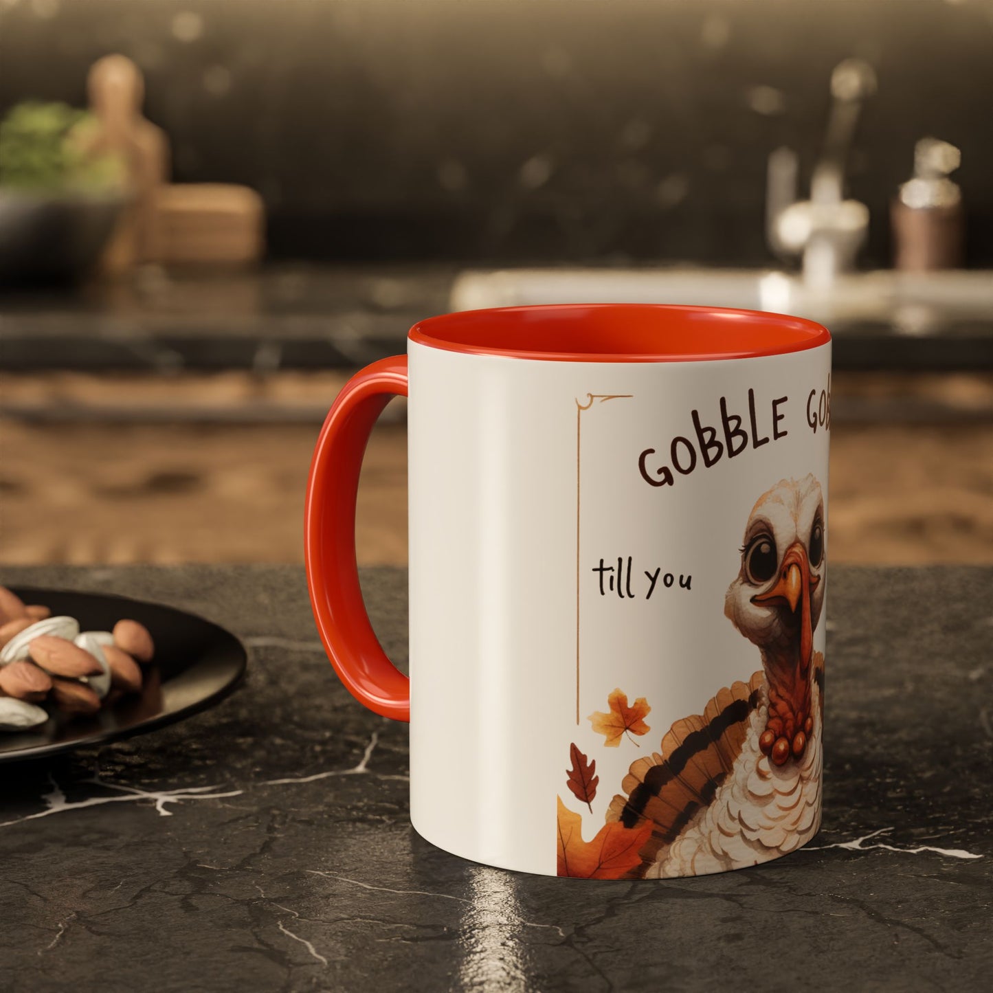 Mix cozy, aesthetic, and autumn-inspired sayings 🍁 Whimsical Thanksgiving Mug - Gobble Gobble Design