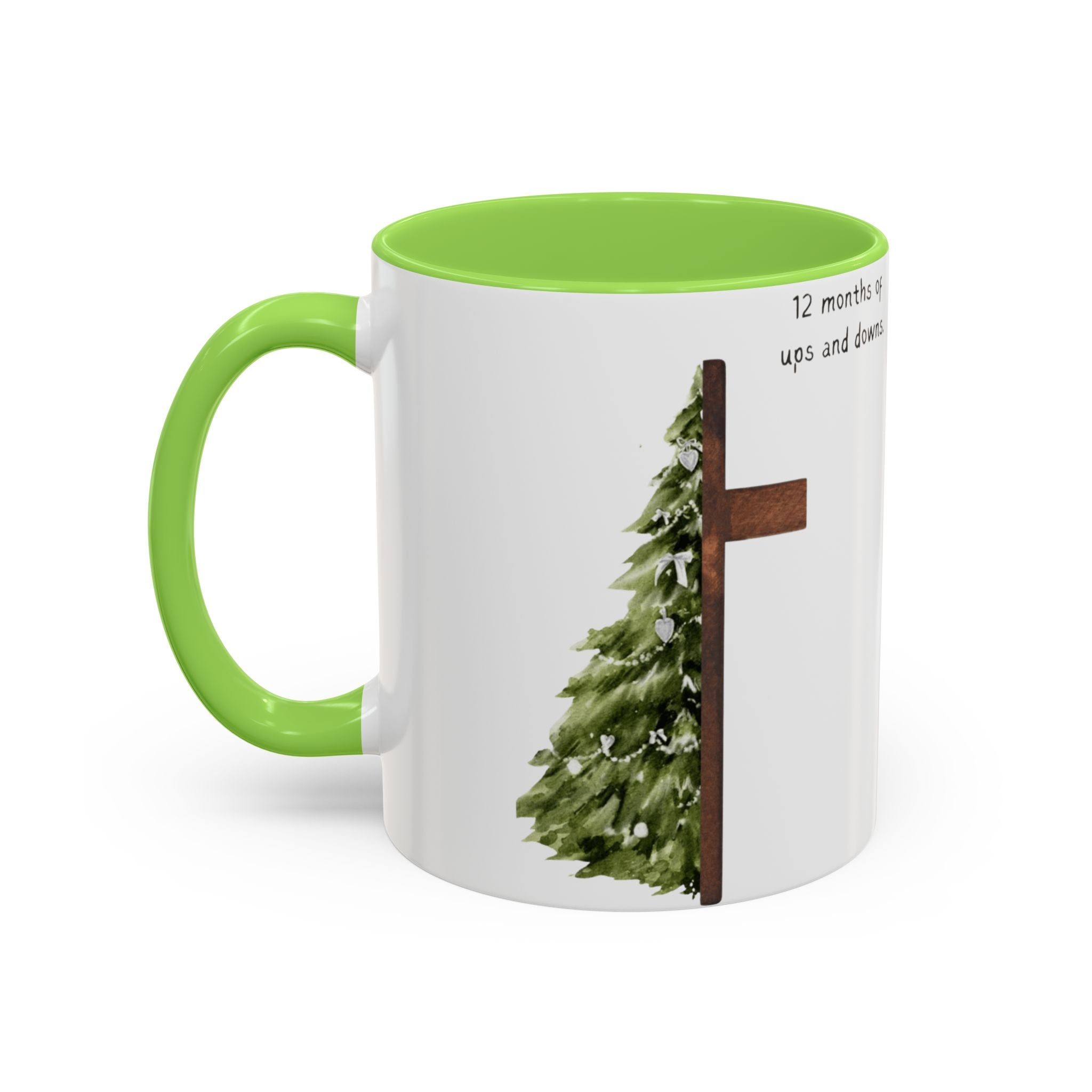 Christian Cross & Pine Tree Mug — Faith Reminder Coffee Cup (11oz/15oz)