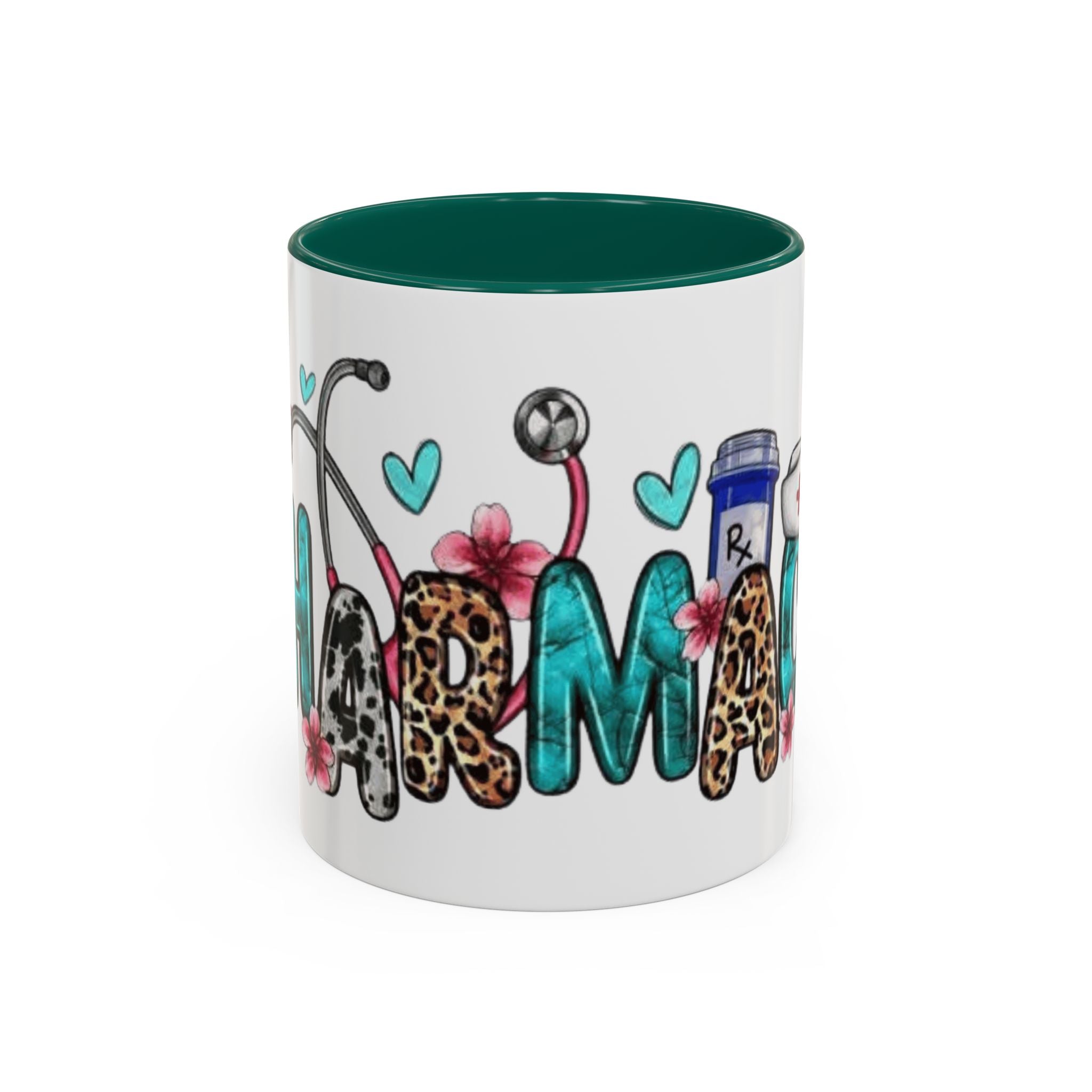 Pharmacy Nurse Coffee Mug — Cute Leopard & Teal Medical Design (11oz/15oz)Christmas mug for all healthcare heroes