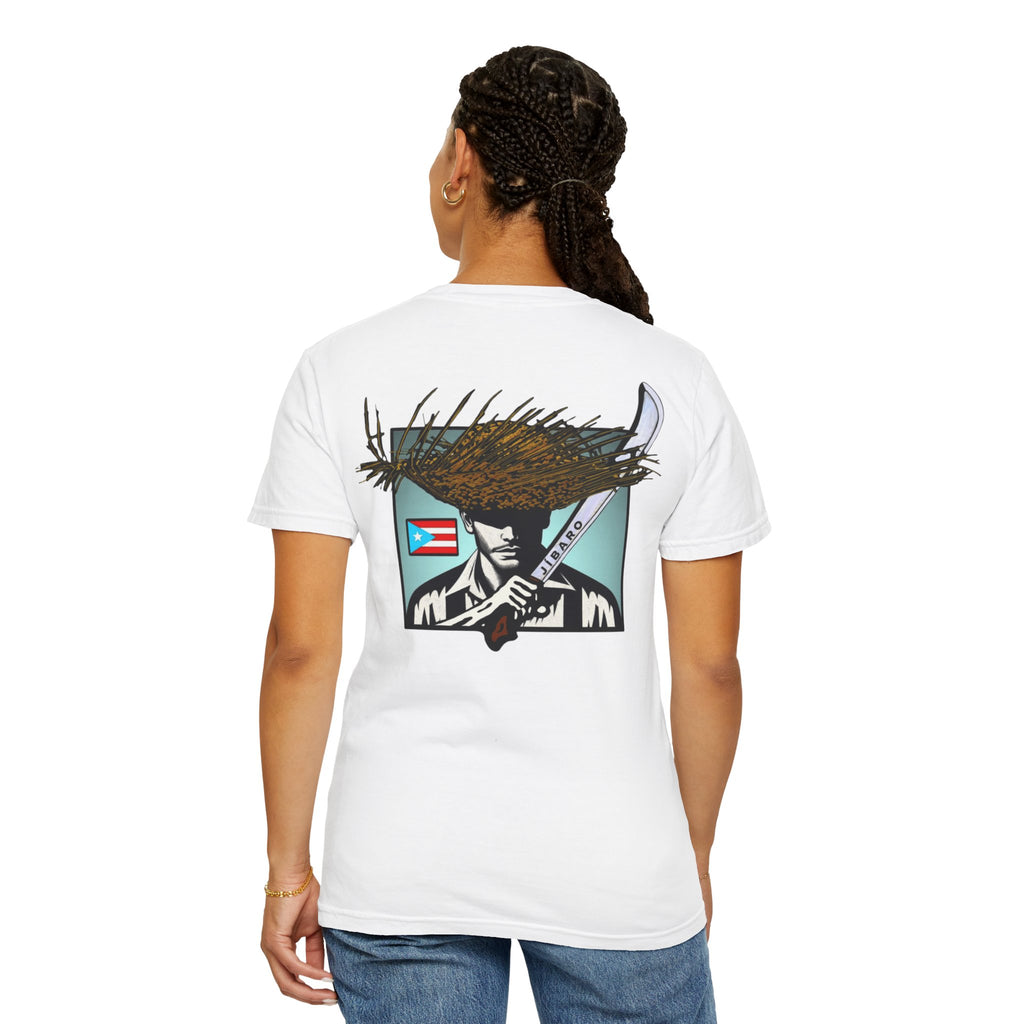 T-Shirt  "Jíbaro" Puerto Rican Heritage Tee (Back Machete  Sombrero de Paja Design) Puerto Rico’s Navidades