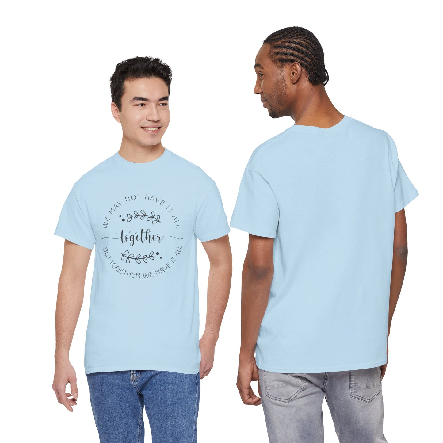Together Floral Circle Tee  "Together" Inspirational Family Unity Shirt