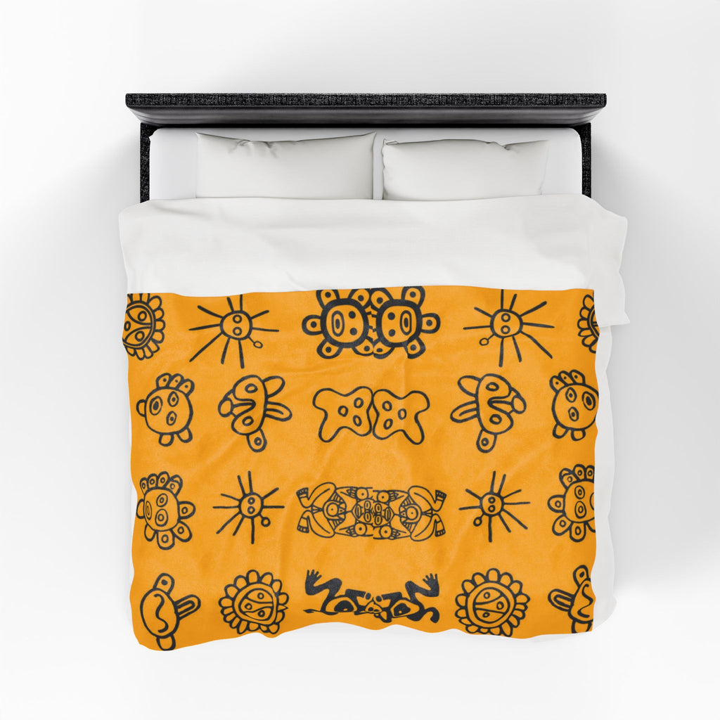 Puerto Rican Christmas patterns & cultural art  Tribal Sun & Totem Pattern Cozy Throw