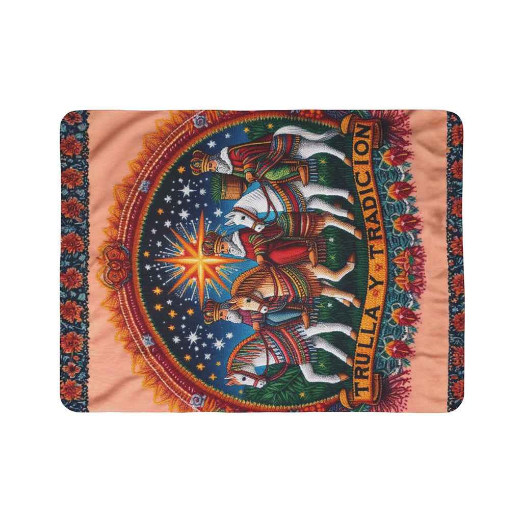 Fleece Sherpa Blanket  'Trulla y Tradición' Three Kings Nativity Throw