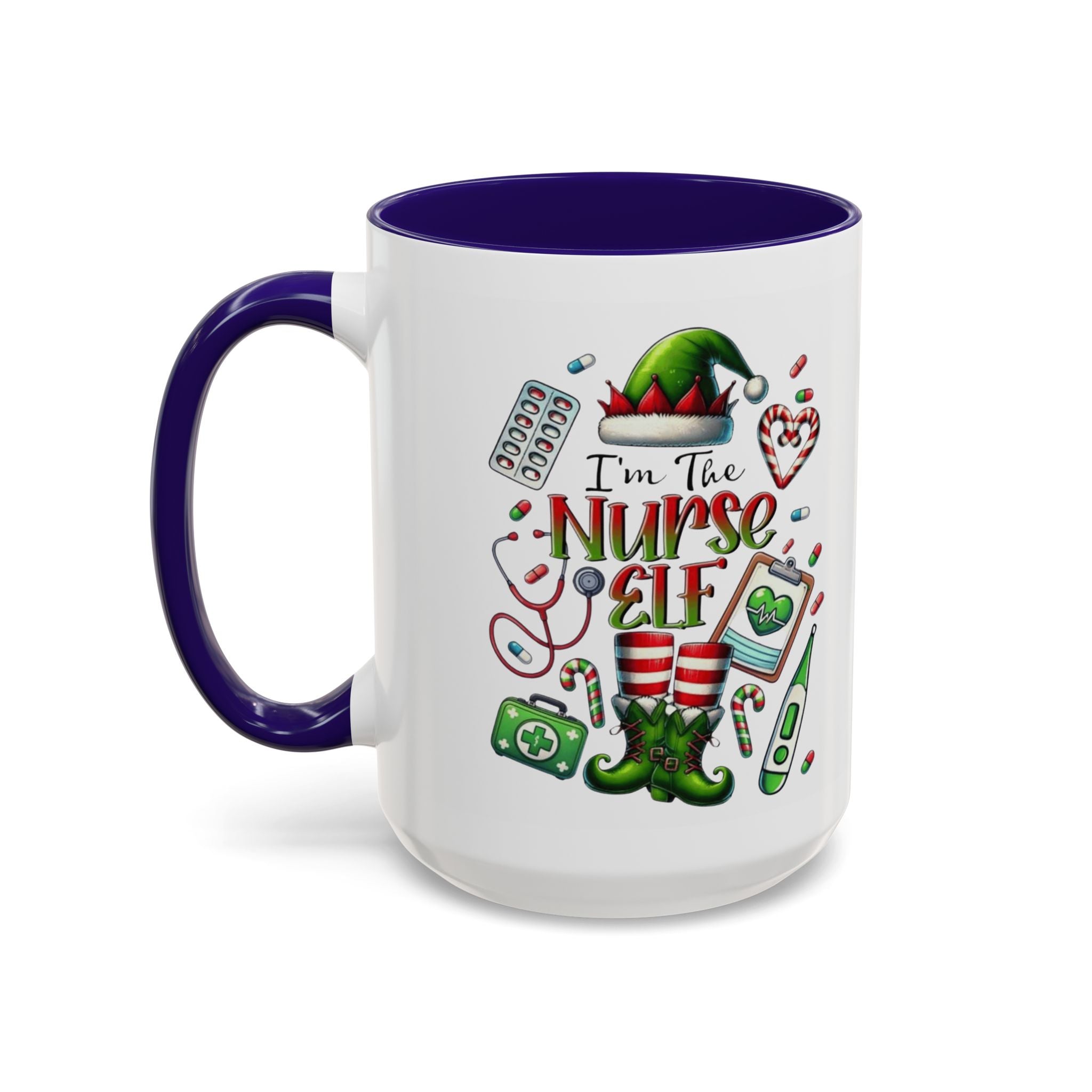 Nurse Elf Coffee Mug — Christmas Medical Holiday Gift (11oz & 15oz) Medical Christmas Mug