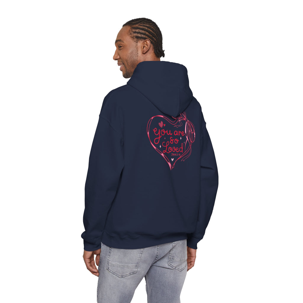 You Are So Loved Hoodie Heart Full” Heart Ribbon Comfort Sweatshirt
