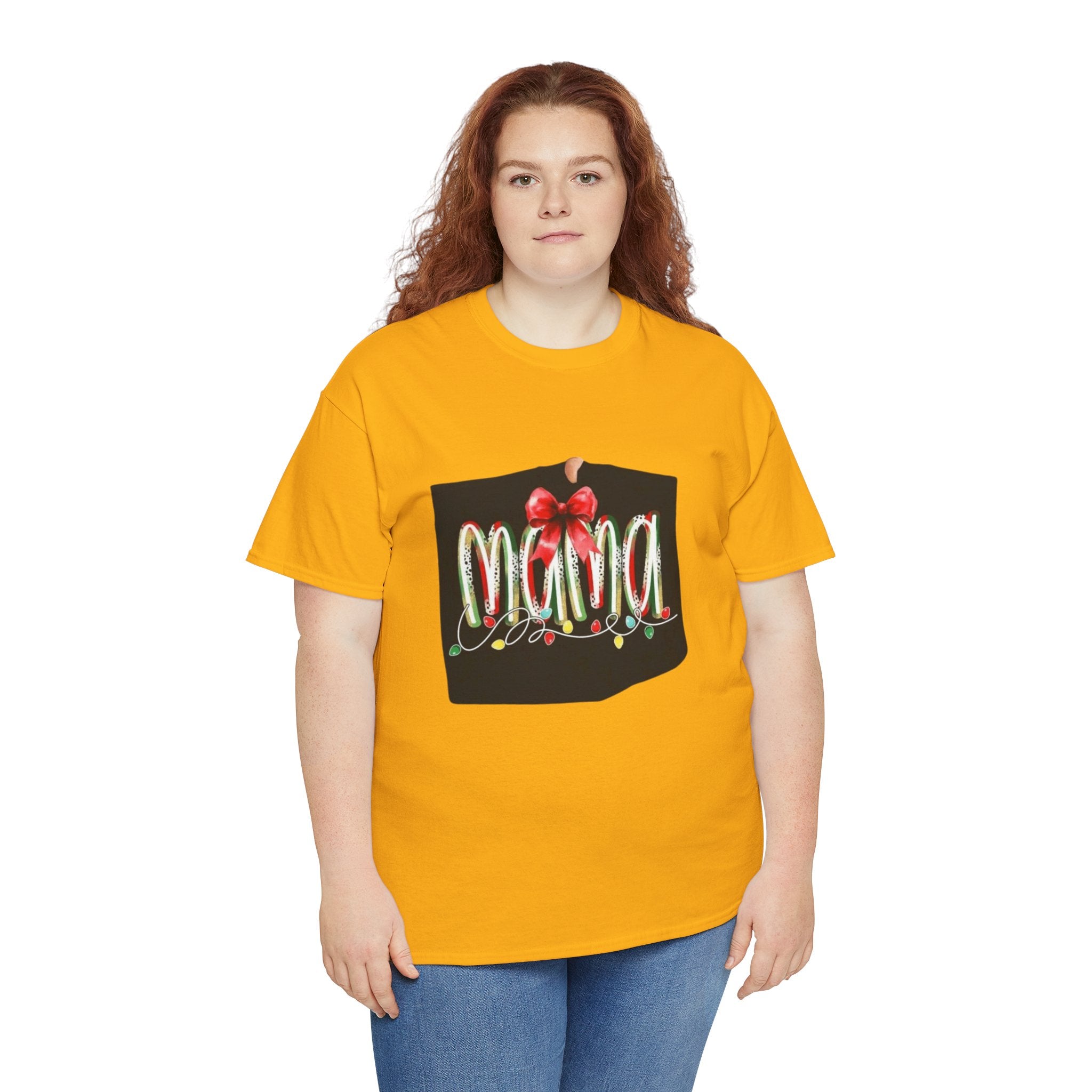 Festive Mama Tee, Cozy Holiday Shirt, Gift for Mom, Christmas T-Shirt, Unisex Cotton Tee