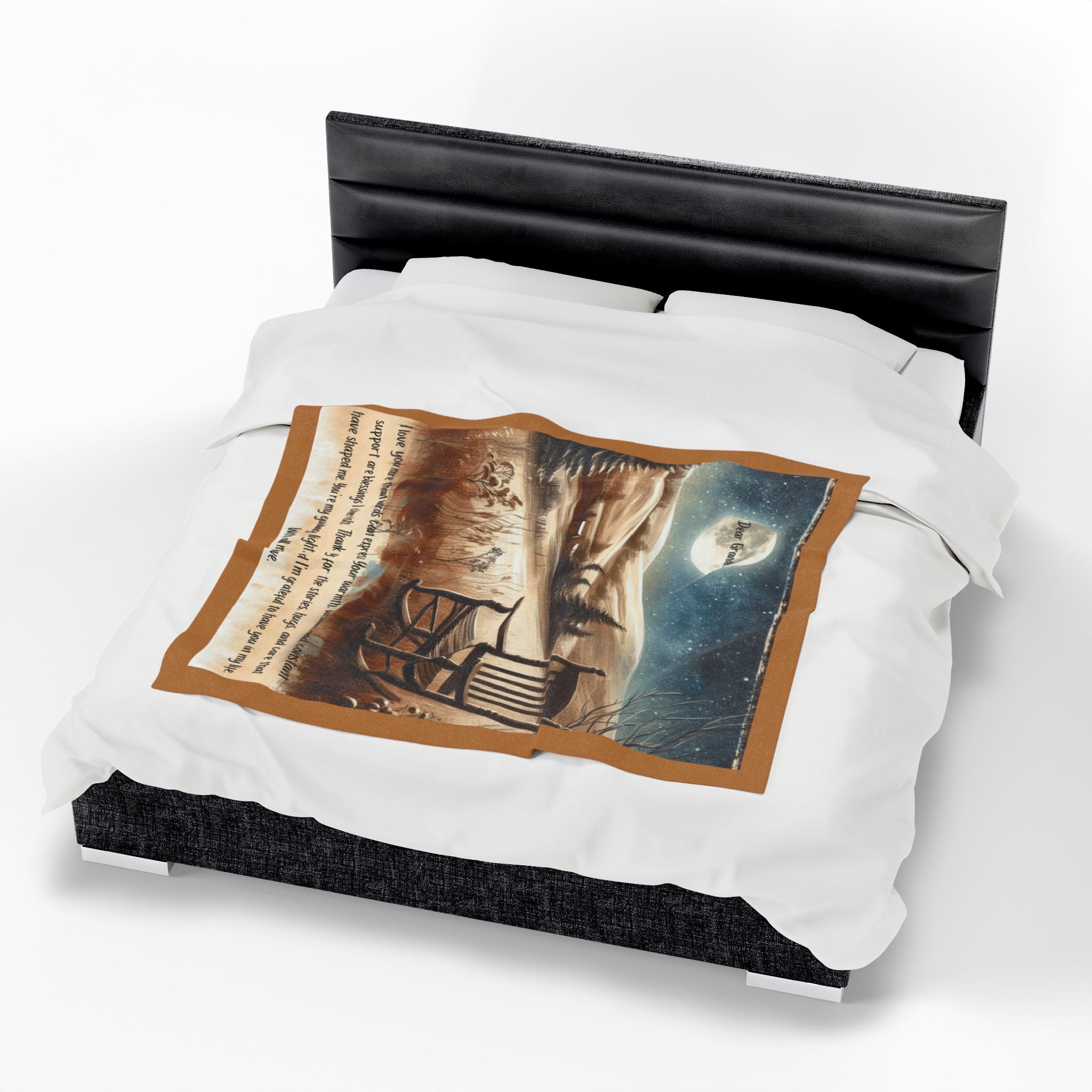 'Dear Grandma' Rocking Chair Winter Landscape Keepsake Blanket Blanket Gift for Grandma