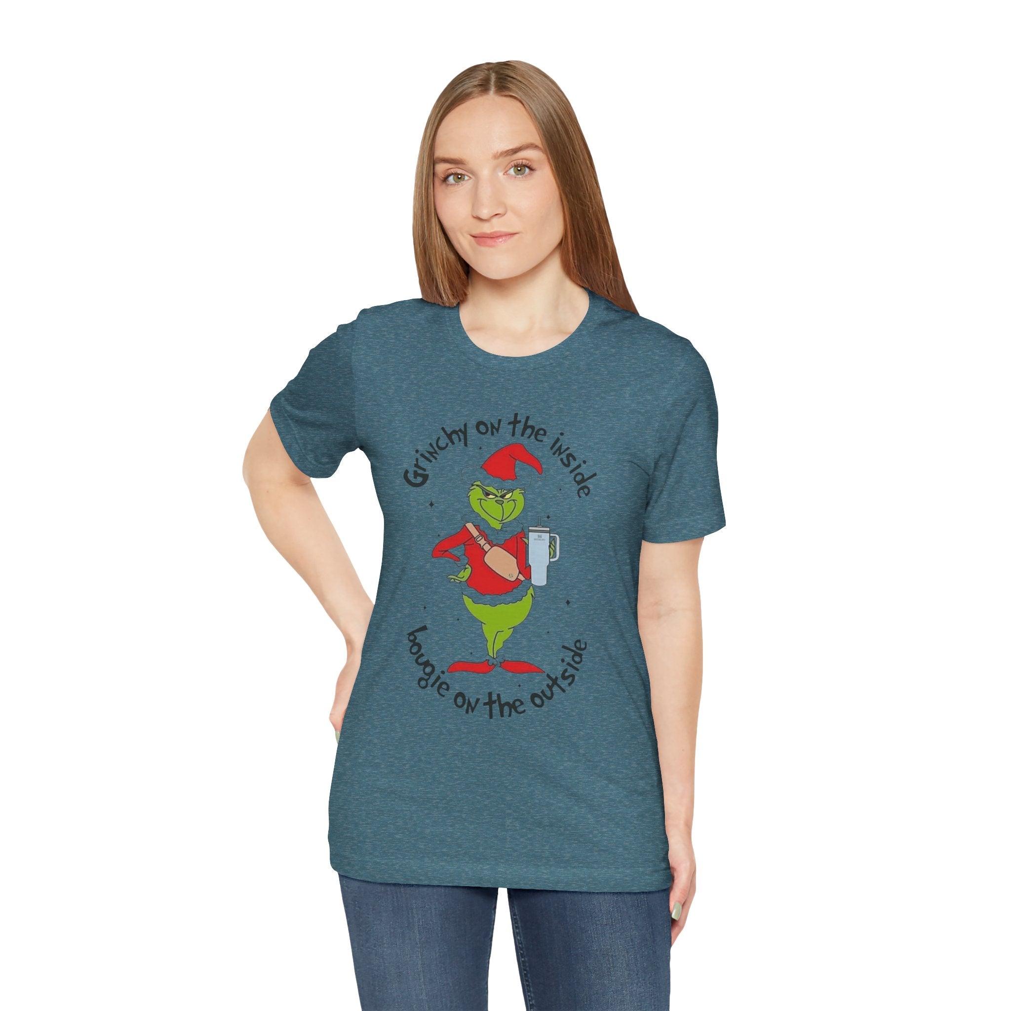 Grinch-Inspired Holiday Tee: 'Grinchy on the Inside, Boogie on the Outside'