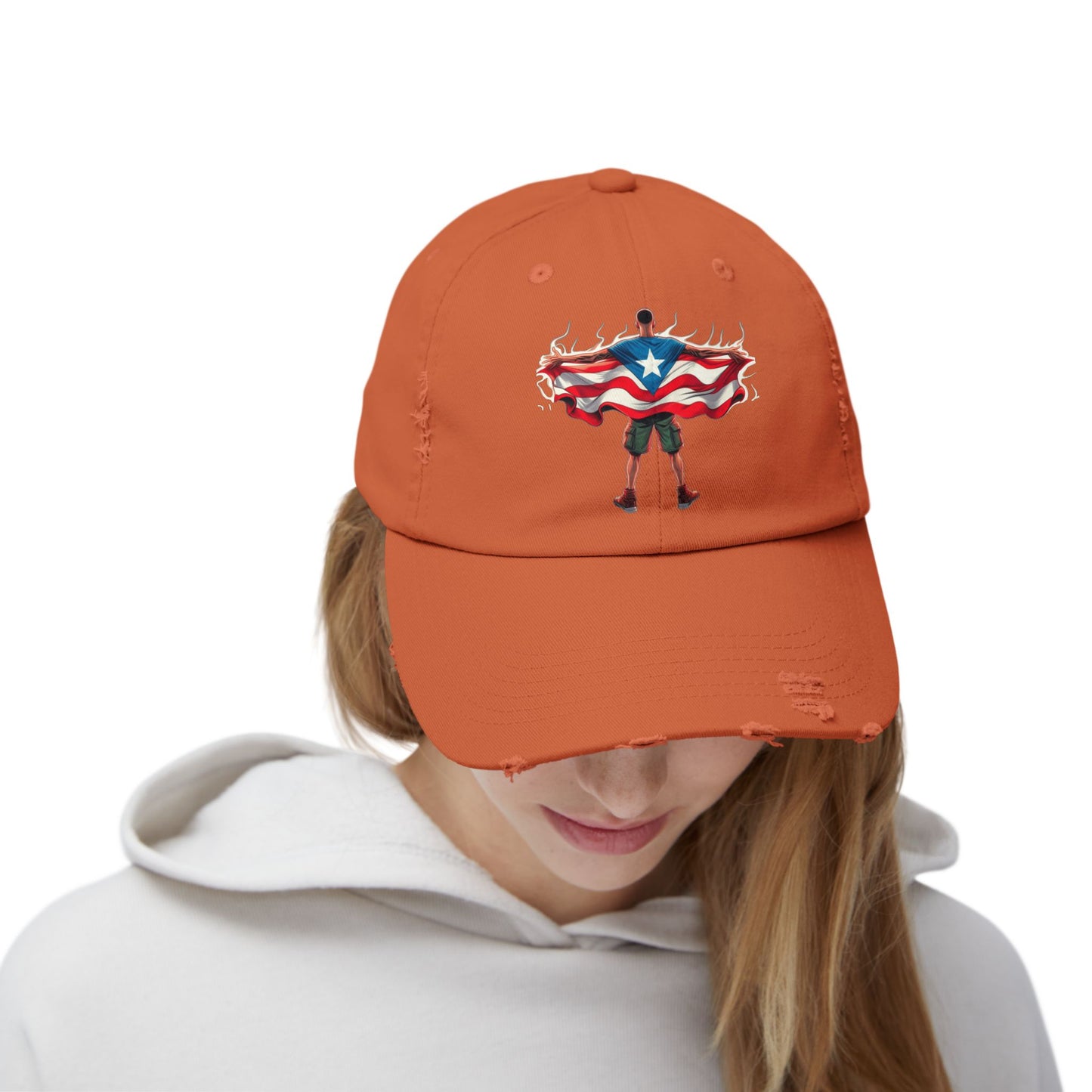Heroic Puerto Rican Distressed Cap | Unisex Cap for Casual Style, Independence Day, Travel, Festival, Gift