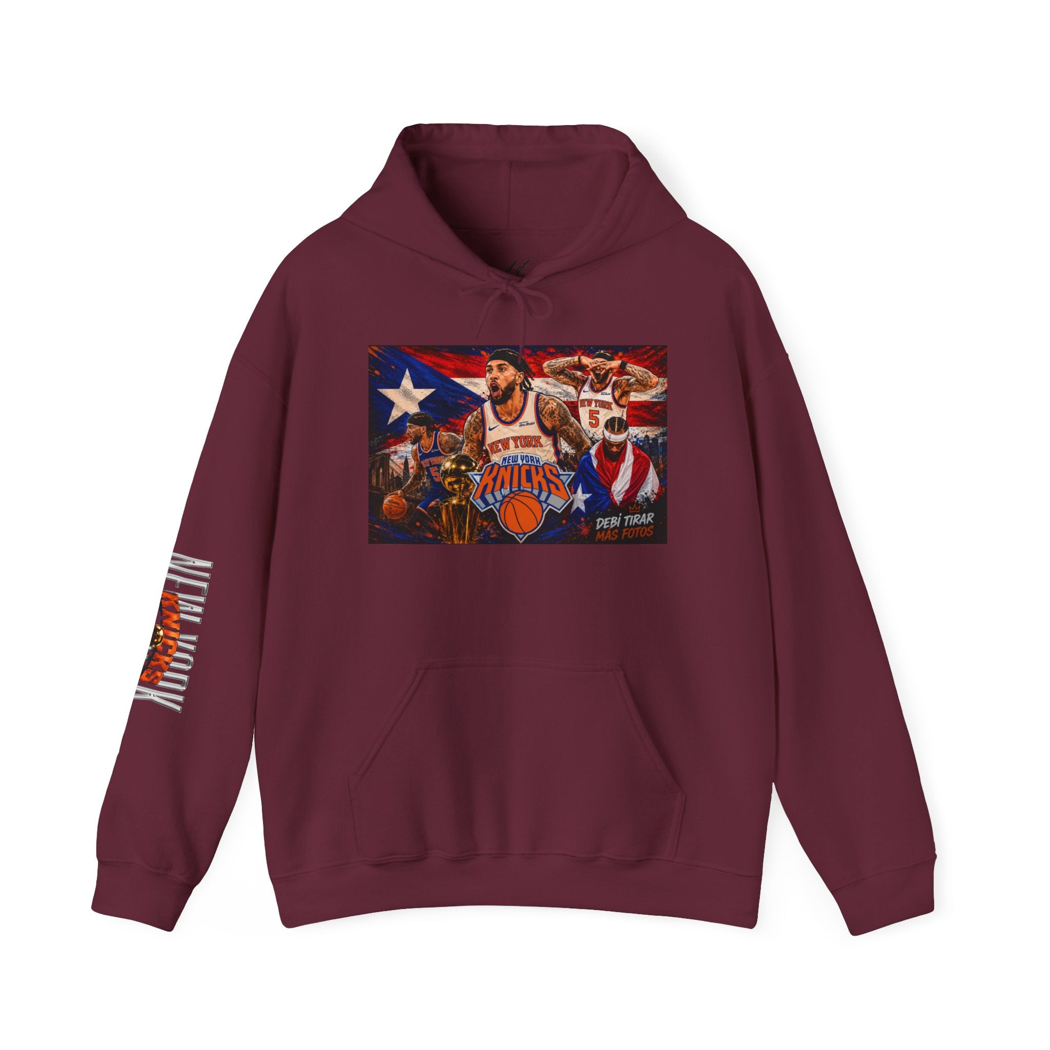 NY-K Retro Player Collage Hoodie — Basketball Fan Sweatshirt