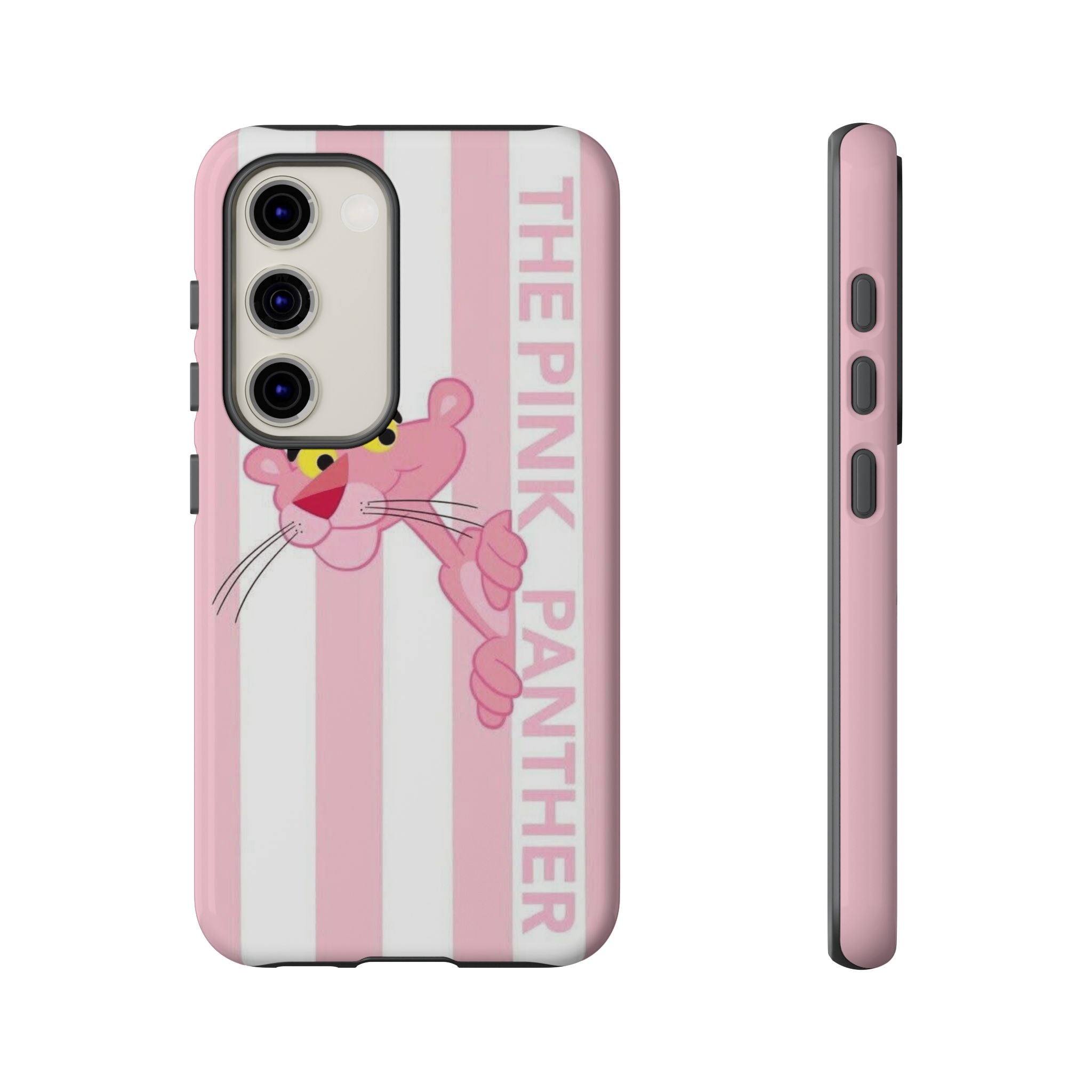 Pink Panther Tough Case Retro Striped Phone Case with "The Pink Panther" Design