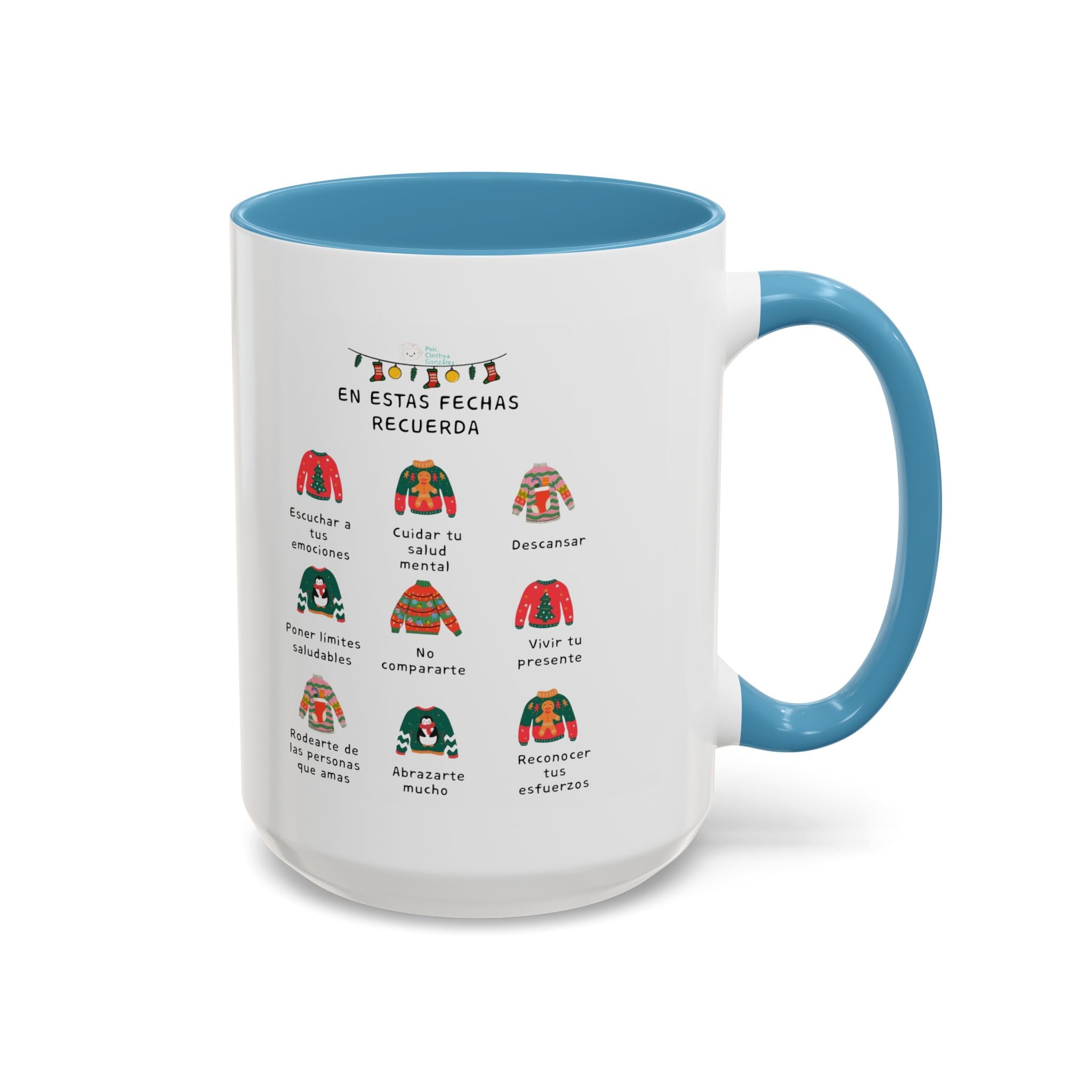 Coffee Mug — 'En Estas Fechas Recuerda' Holiday Sweater Reminder Accent Mug (11/15oz)