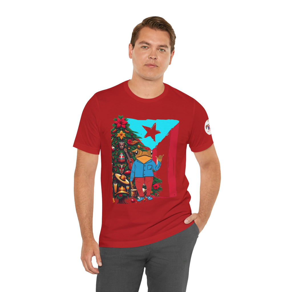 Puerto Rico Holiday T-Shirt  Coquí by Christmas Tree Graphic Puerto Rico’s Navidades