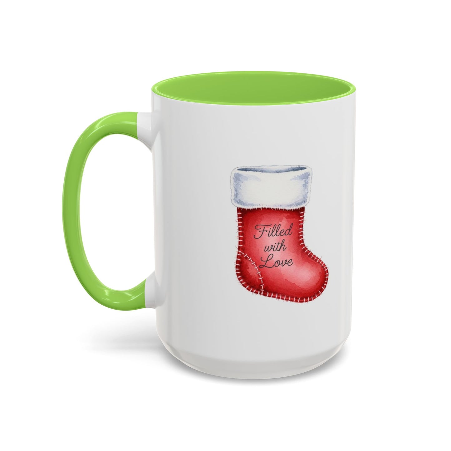 Holiday Mugs Christmas Gift Ideas Hot Cocoa & Coffee Cup Designs Filled with Love - Colorful 11oz & 15oz
