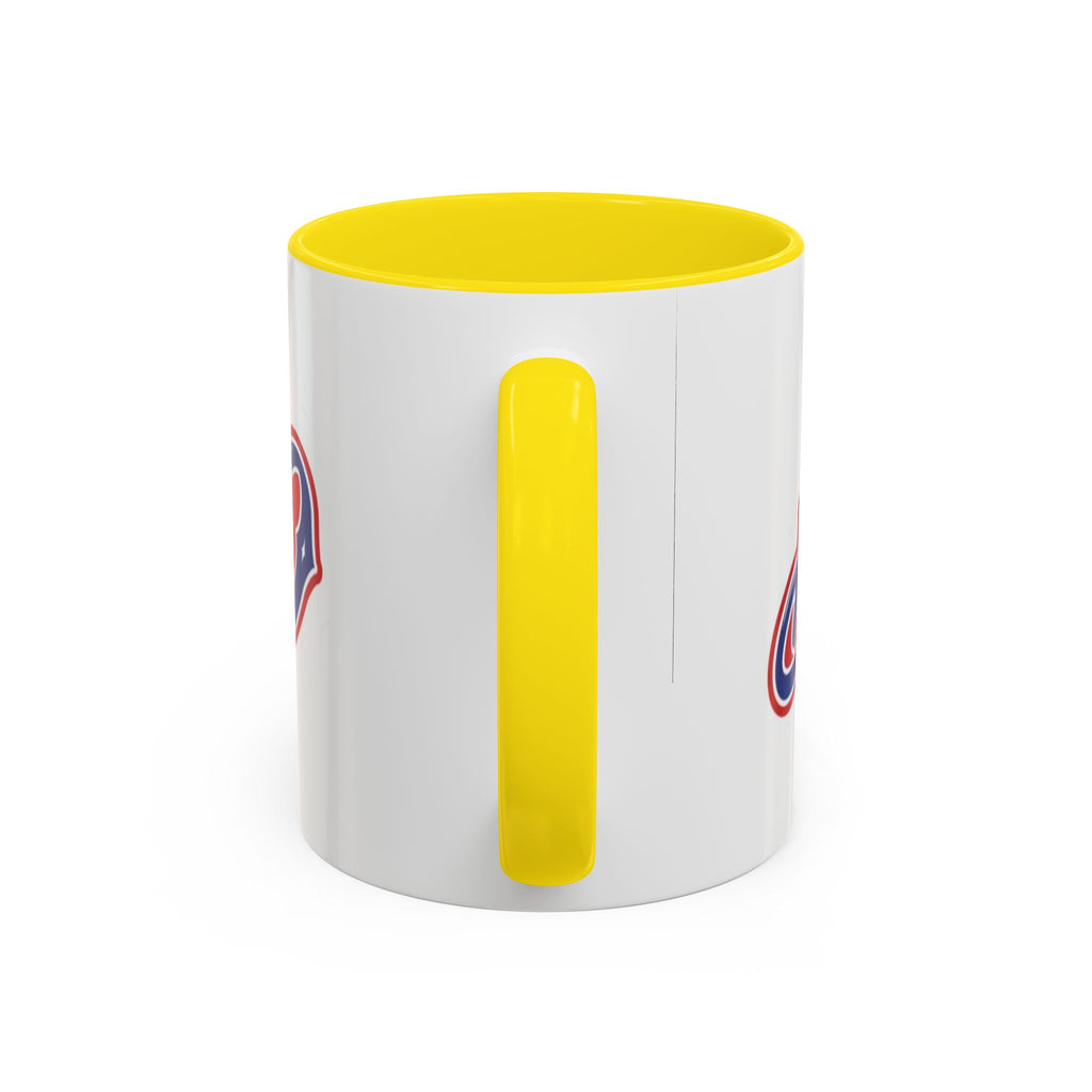 Puerto Rico Script Accent Coffee Mug — Retro Red & Blue 'Boricua' Design (11/15oz)
