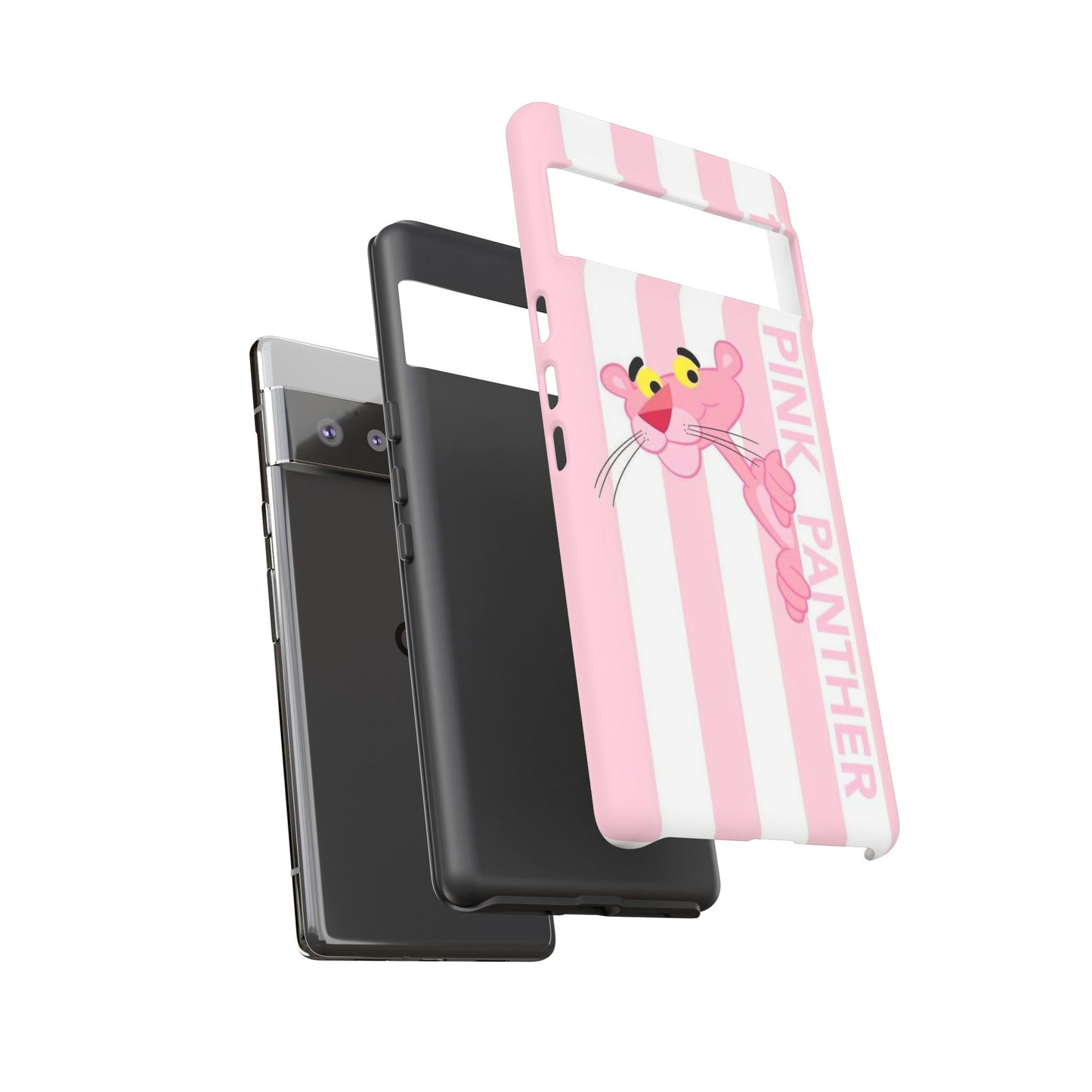 Pink Panther Tough Case Retro Striped Phone Case with "The Pink Panther" Design
