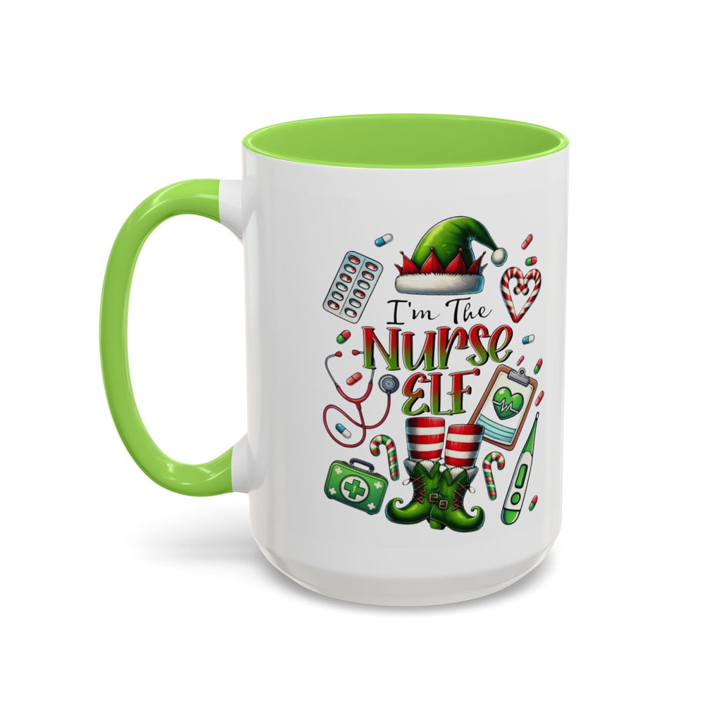 Nurse Elf Coffee Mug — Christmas Medical Holiday Gift (11oz & 15oz) Medical Christmas Mug