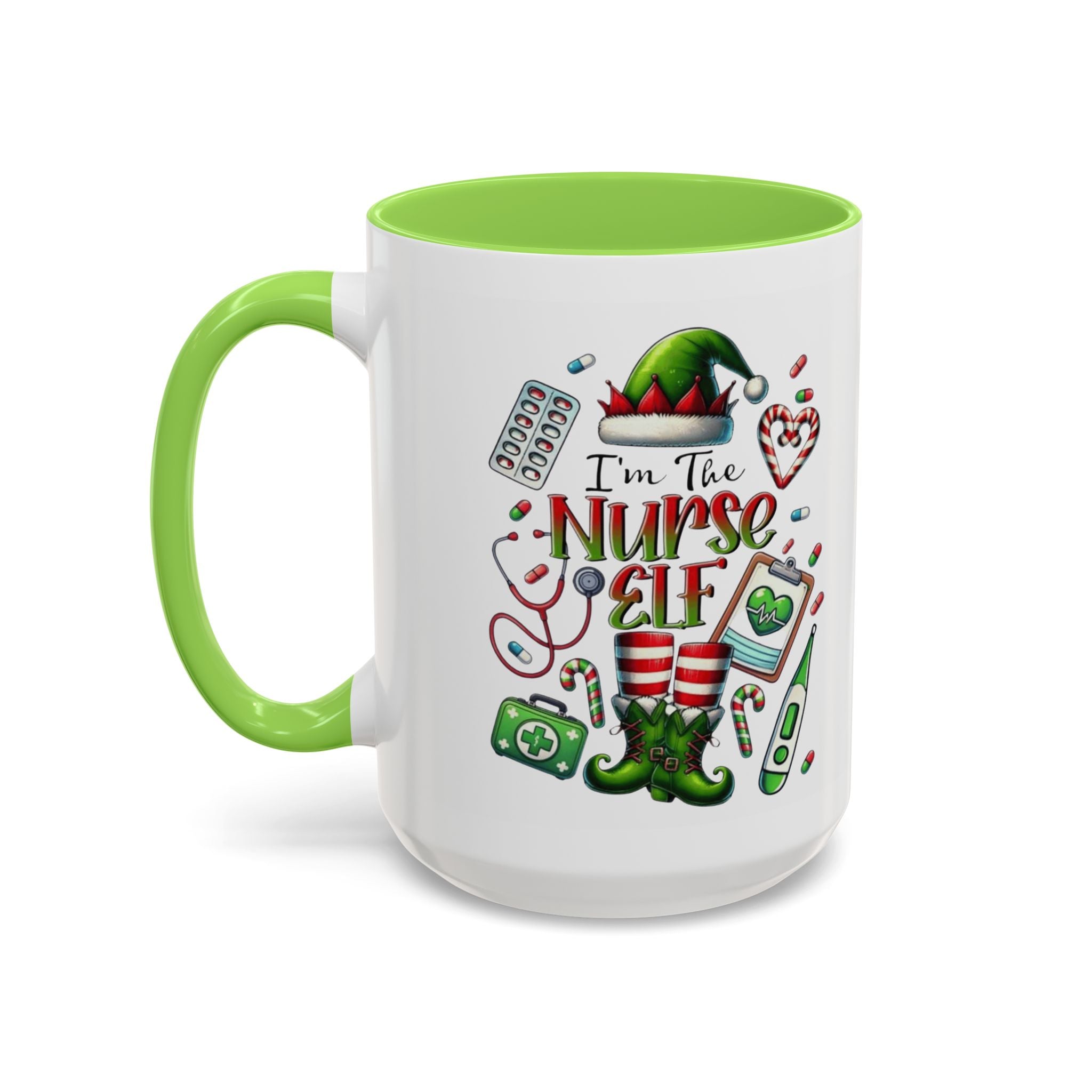 Nurse Elf Coffee Mug — Christmas Medical Holiday Gift (11oz & 15oz) Medical Christmas Mug