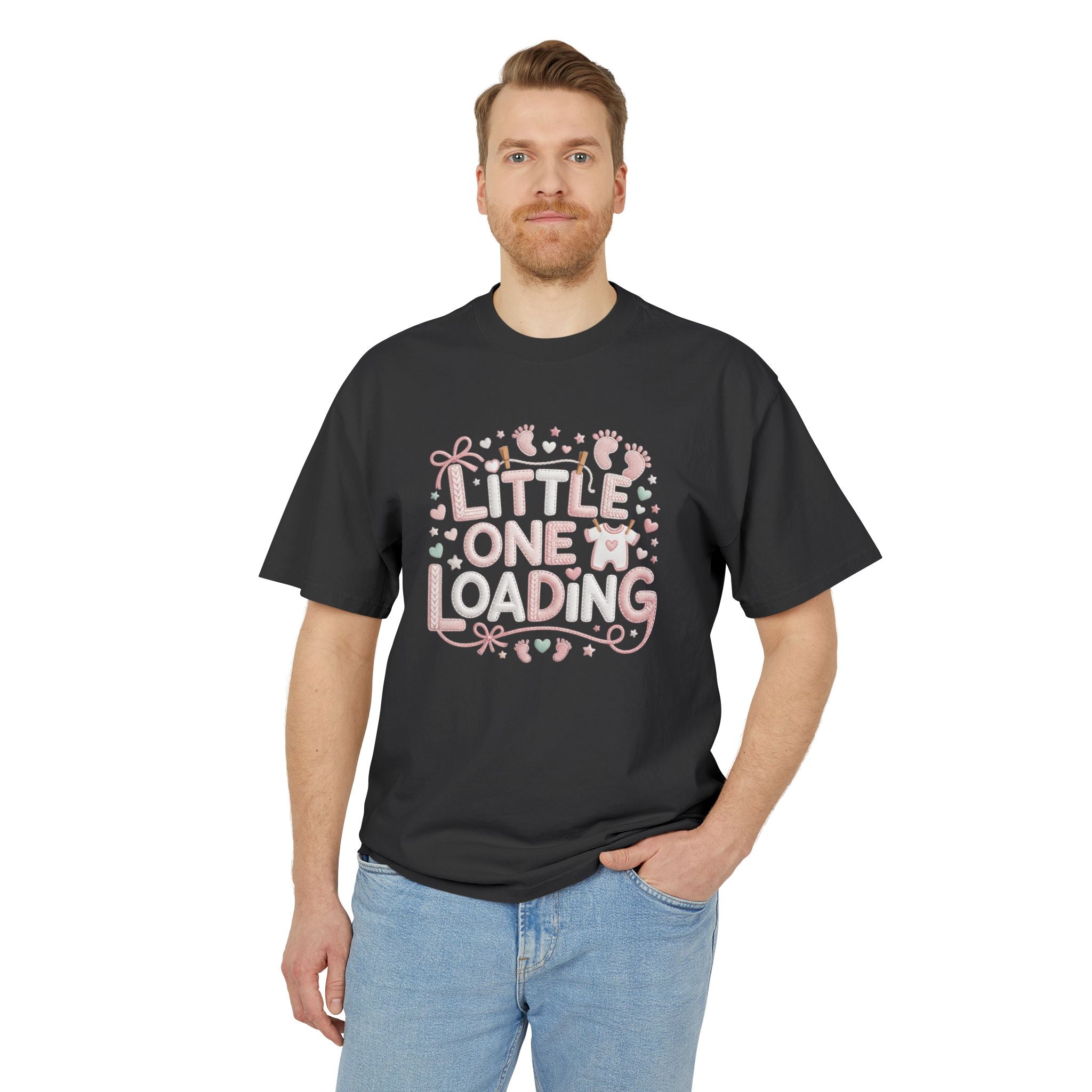 Pregnancy Announcement T‑Shirt  “Little One Loading” Cute Pastel Maternity Tee