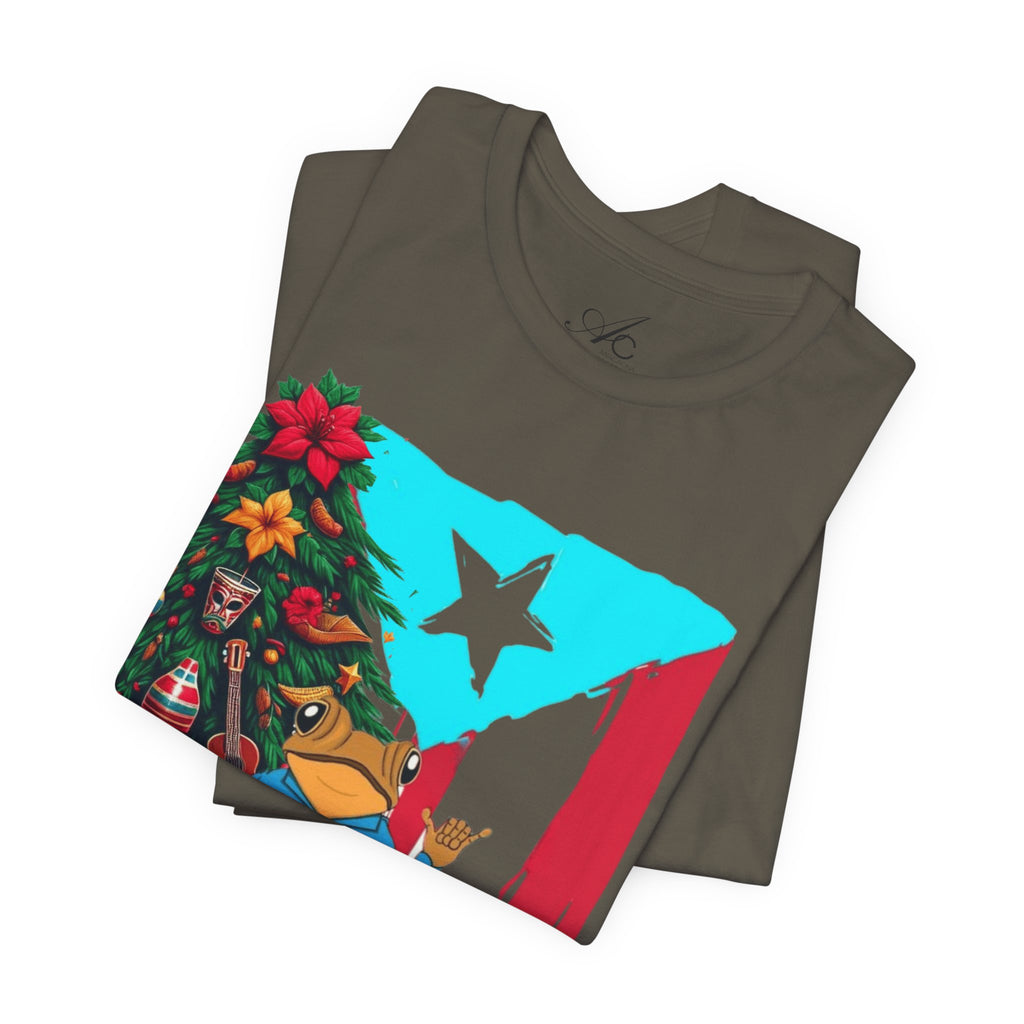 Puerto Rico Holiday T-Shirt  Coquí by Christmas Tree Graphic Puerto Rico’s Navidades