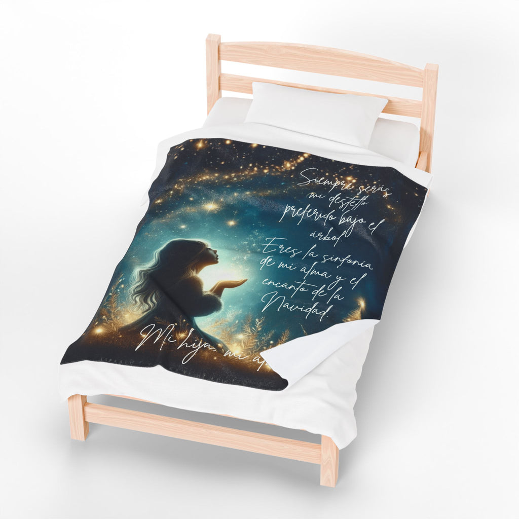 Christmas Velveteen Plush Blanket "Eres la sinfonía de mi alma" Holiday Throw