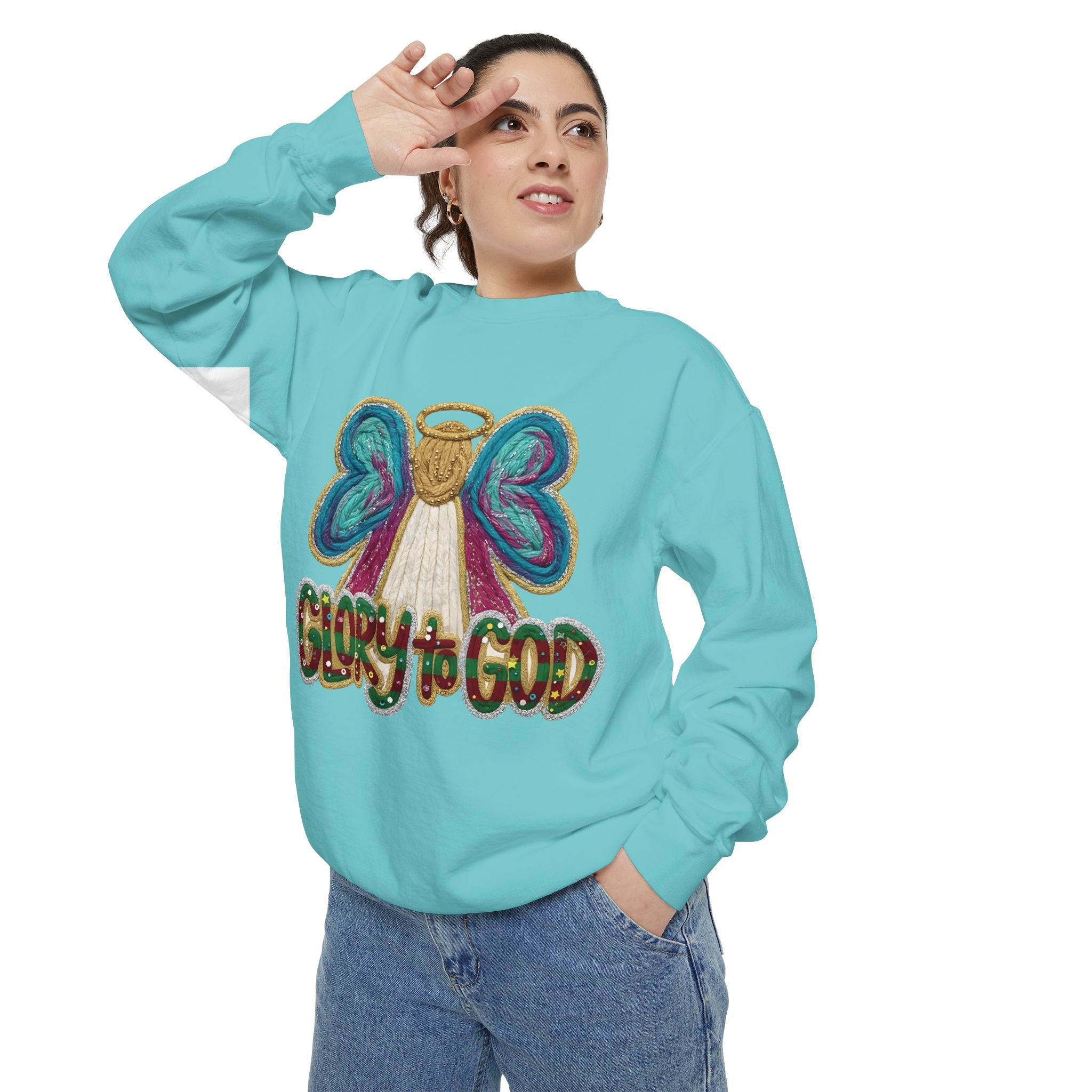 Glory to God Angel Sweatshirt Christmas Holiday Collection  Festive T-Shirt & Sweater