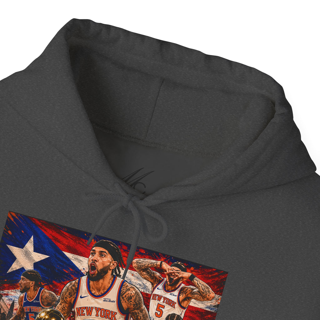 NY-K Retro Player Collage Hoodie — Basketball Fan Sweatshirt