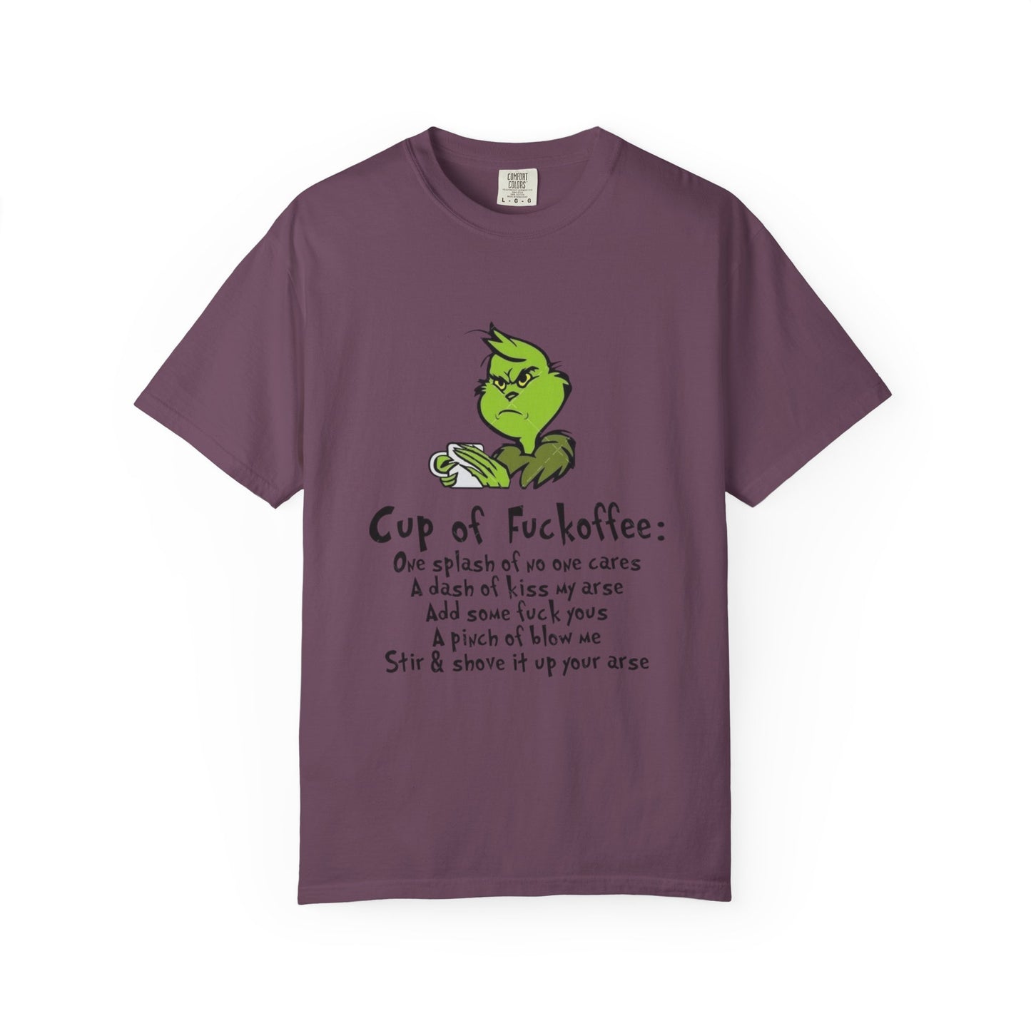 Holiday Graphic Tees  Cozy Festive Wear Funny Grinch-Inspired Unisex T-Shirt Cup of Fuckoffee