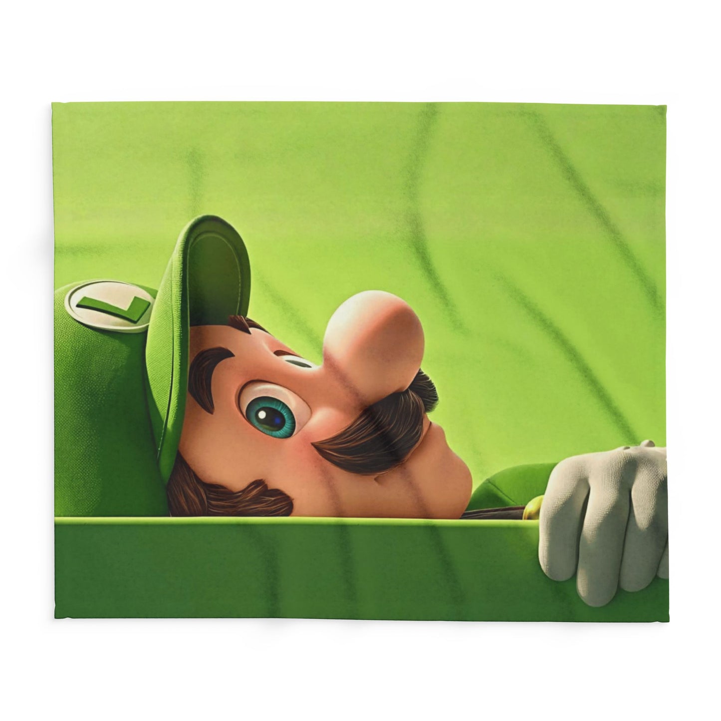 Luigi Peek Fleece Blanket – Green Video Game Character Throw