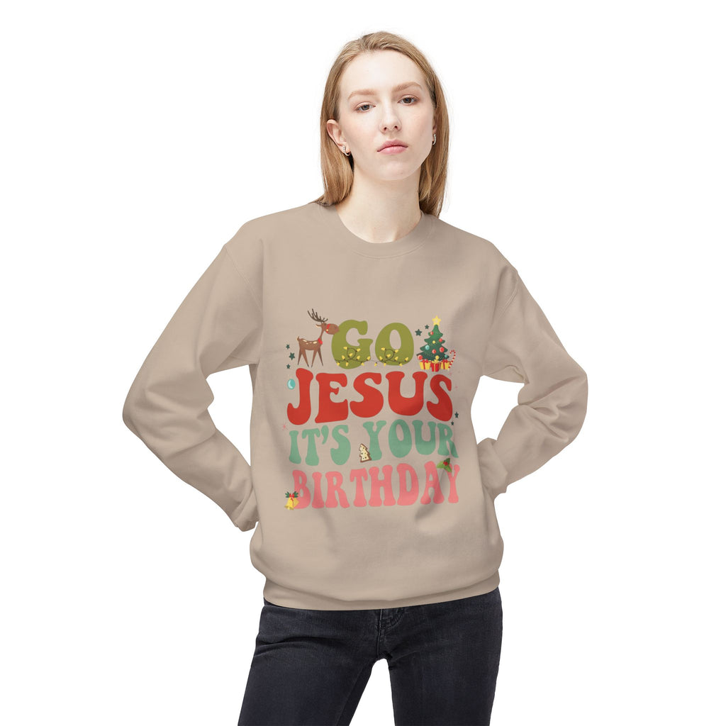 Festive Holiday Designs Go Jesus It’s Your Birthday Christmas Sweatshirt