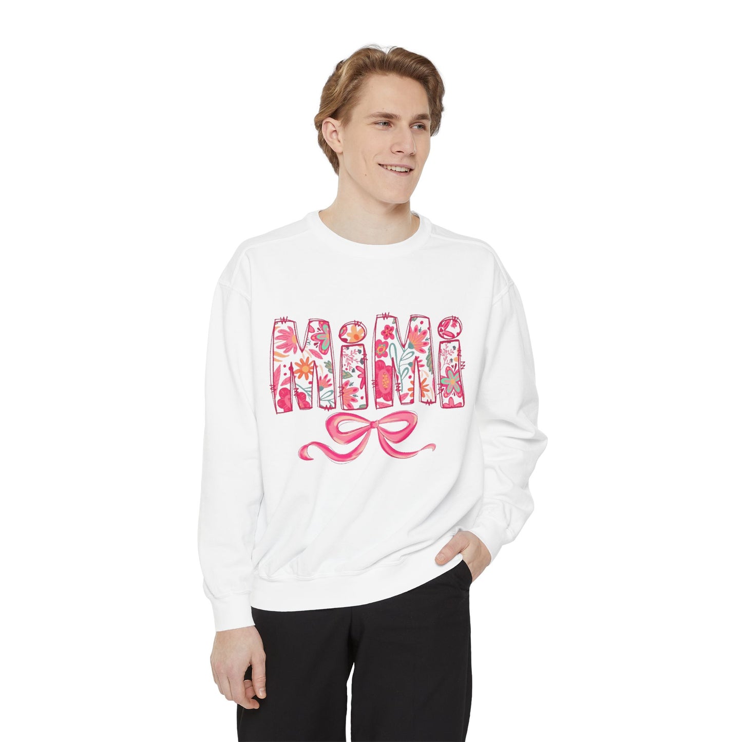 Mama Floral Sweatshirt  Pink Floral 'MAMA' Design with Bow