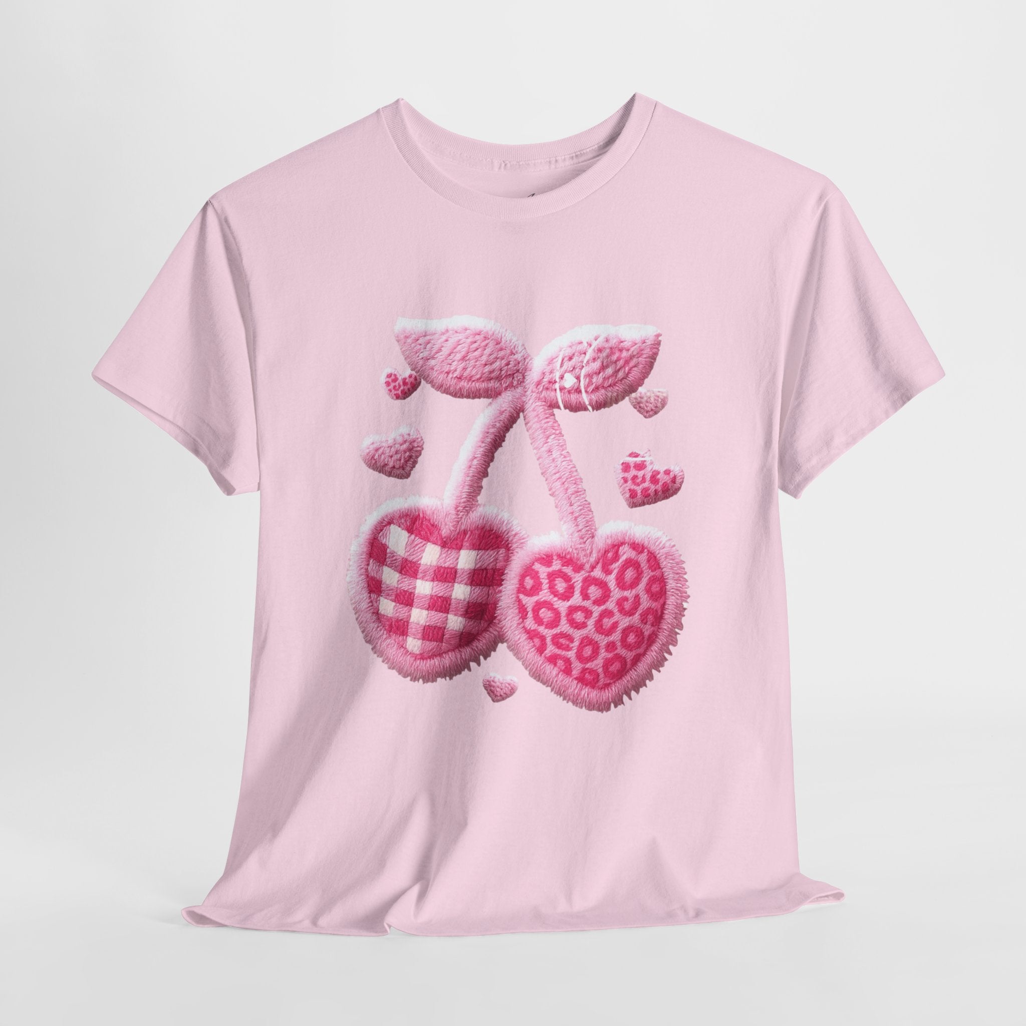 Pink Heart Cherries Tee  LOVE Graphic Valentine T-Shirt