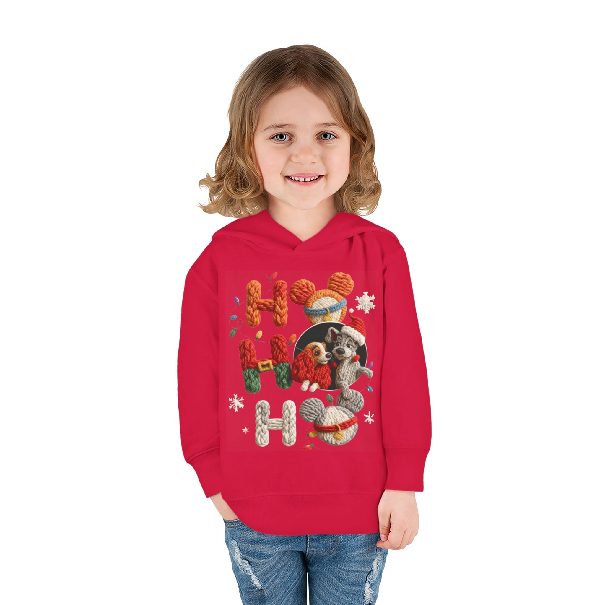 Toddler Hoodie "Ho Ho Ho" Festive Raccoon Christmas Pullover