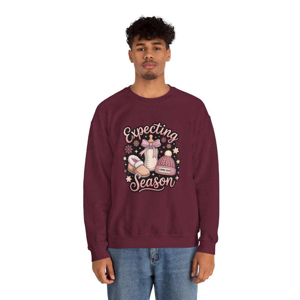 Expecting Season Sweatshirt  Cute Pregnancy Announcement Pullover Cartoon Christmas T-shirts and Sweaters