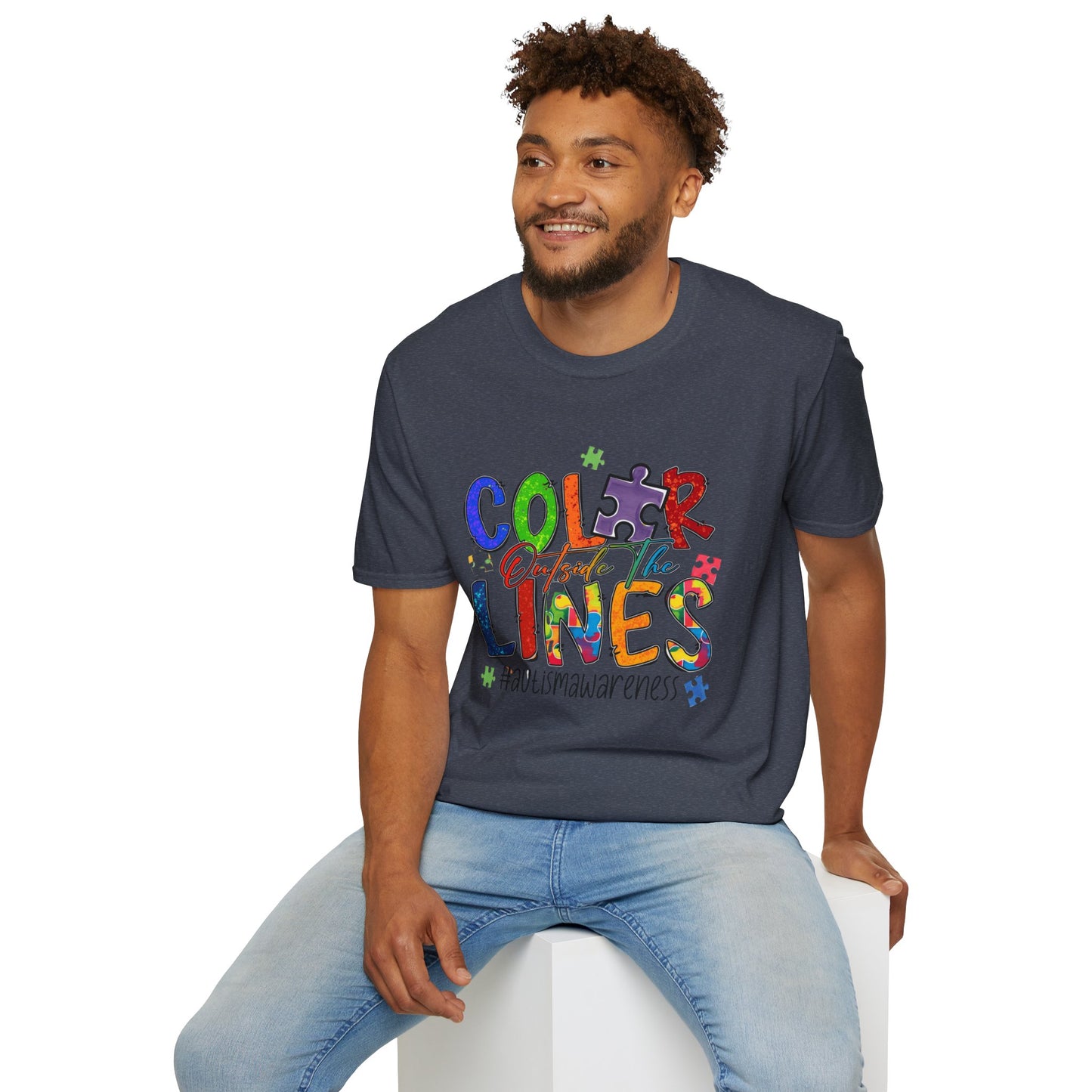 Color Outside the Lines Unisex T-Shirt for Autism Awareness
