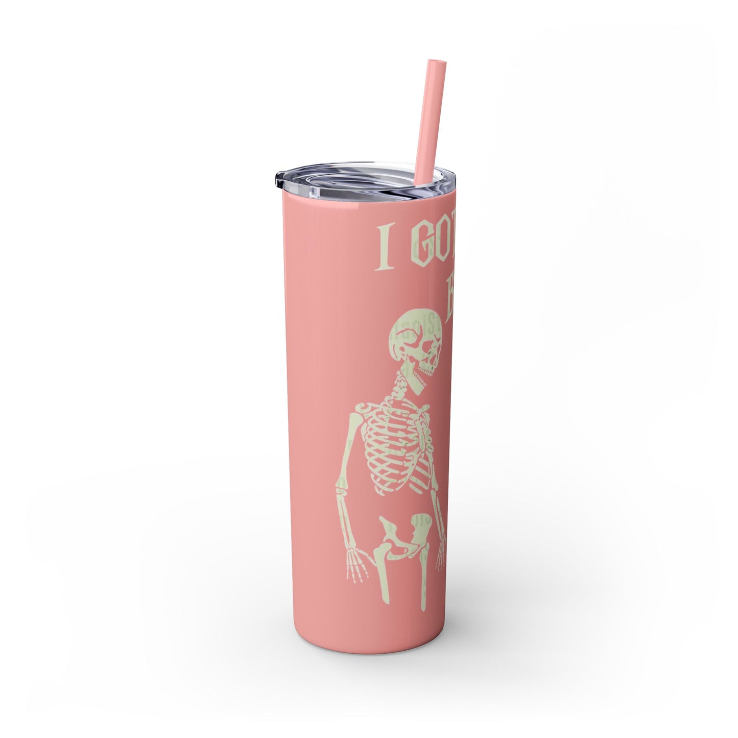 Halloween Skeleton-Themed Tumbler, Got Your Back Drinkware, I Got Your Back Skinny Tumbler, Cute Gifts for Halloween, Fun Vibes for Parties