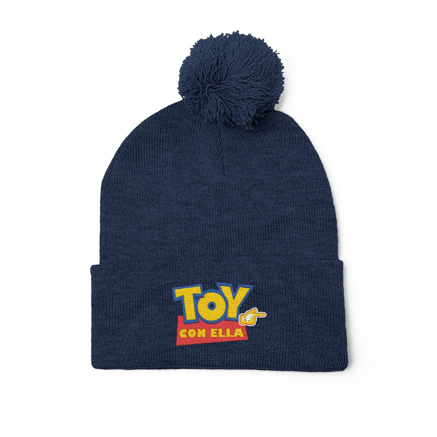 Toy Story Embroidered Pom-Pom Knit Cap Humor Cuffed Beanie – Warm, Soft & Sassy Winter Hat
