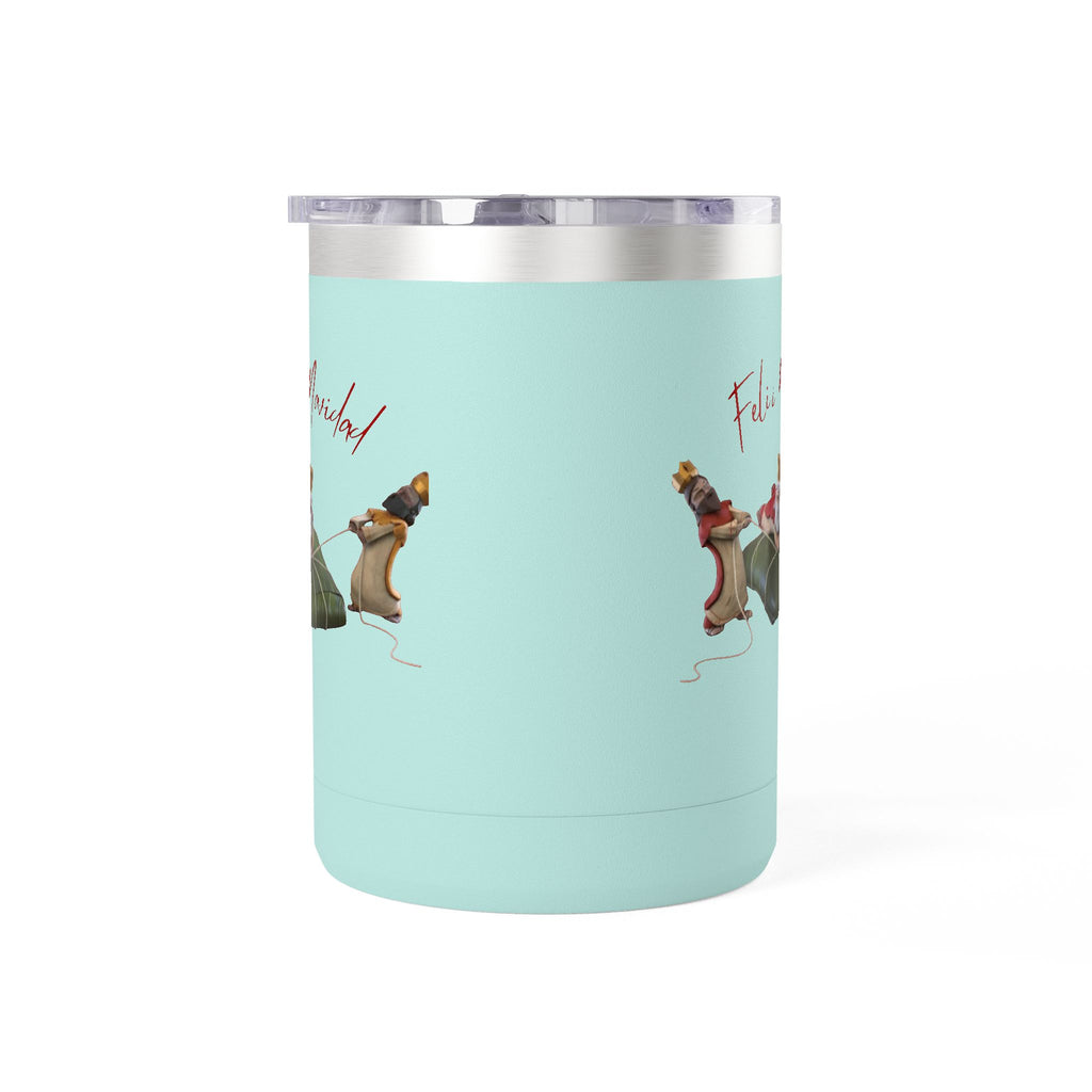 3 KINGS Holiday Travel Tumbler — 'Feliz Navidad' Dachshund Santa Design Coffee Cup for Fun Celebrations
