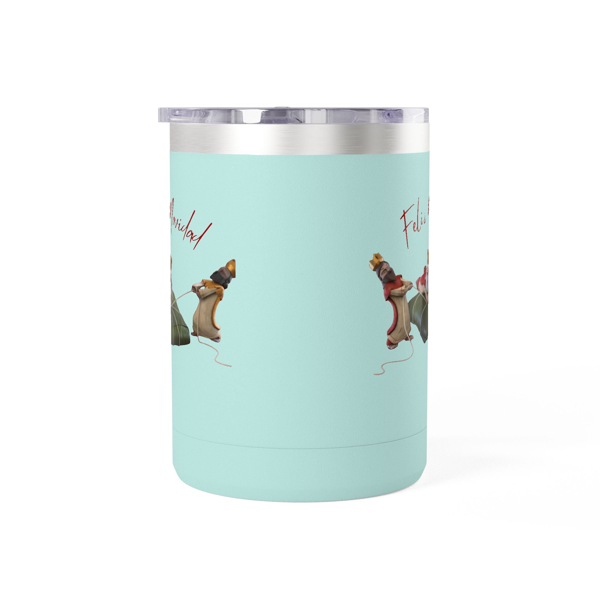 3 KINGS Holiday Travel Tumbler — 'Feliz Navidad' Dachshund Santa Design Coffee Cup for Fun Celebrations
