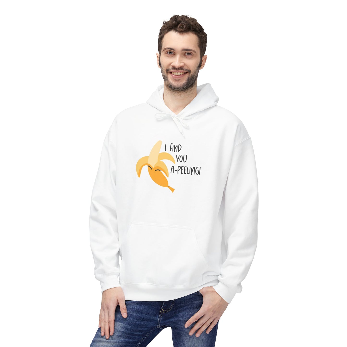 Peeling Banana Hoodie  "I Found You (Peeling)" Cute Fruit Pun Pullover