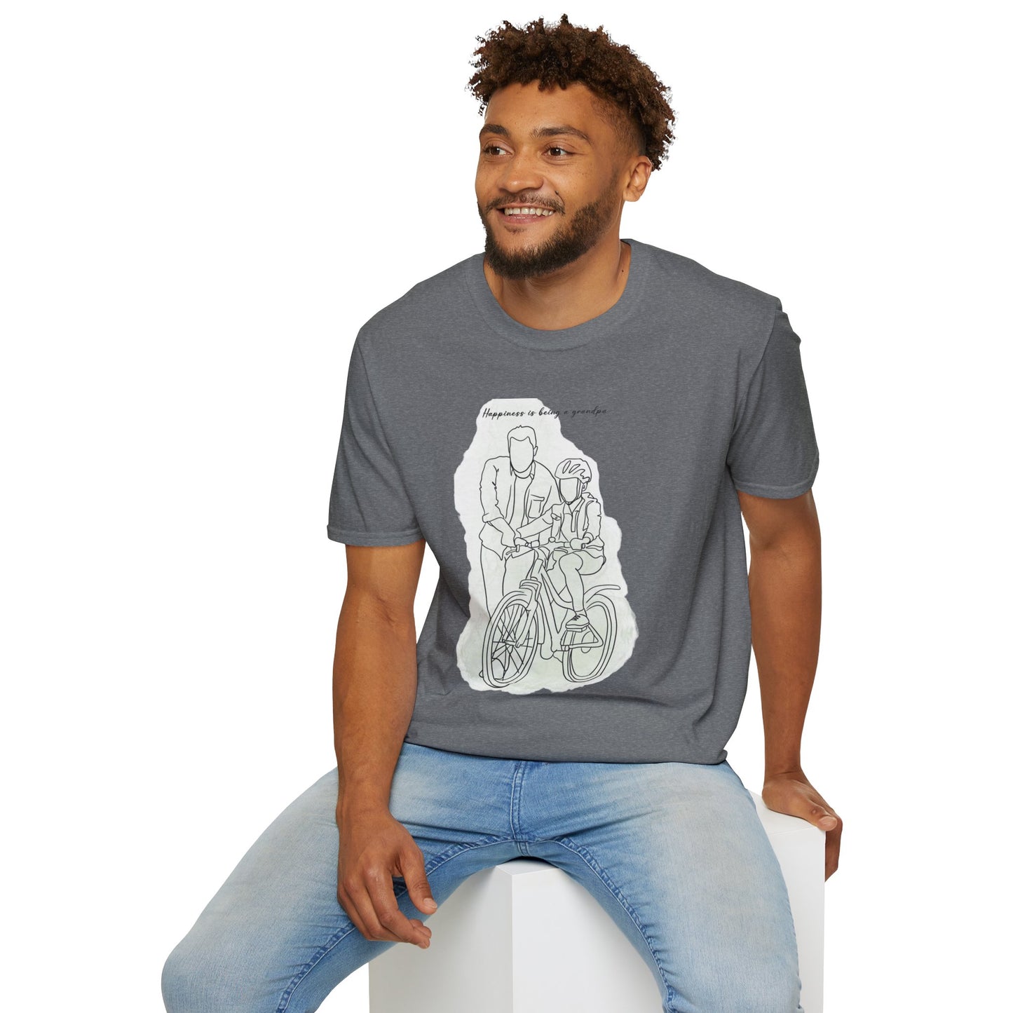 Happiness in Simplicity T-Shirt, Unisex Softstyle Tee, Casual Wear, Gift for Cyclists, Inspirational Quote Shirt, Summer Fashion