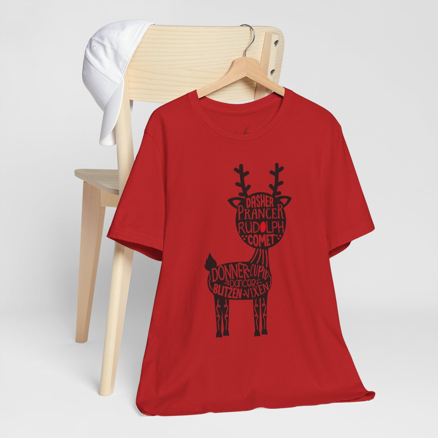Christmas Reindeer Graphic Tee - Unisex Jersey Short Sleeve Shirt