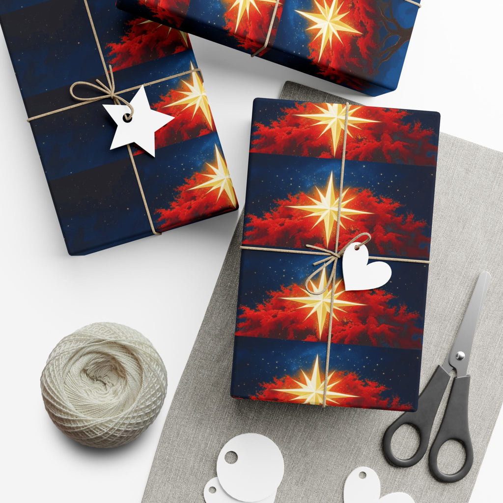 Christmas Star Gift Wrap Paper Puerto Rico Wrapping Paper Cultural Gift Wrap | Boricua Heritage Design | Holiday & Celebration Gift Packaging